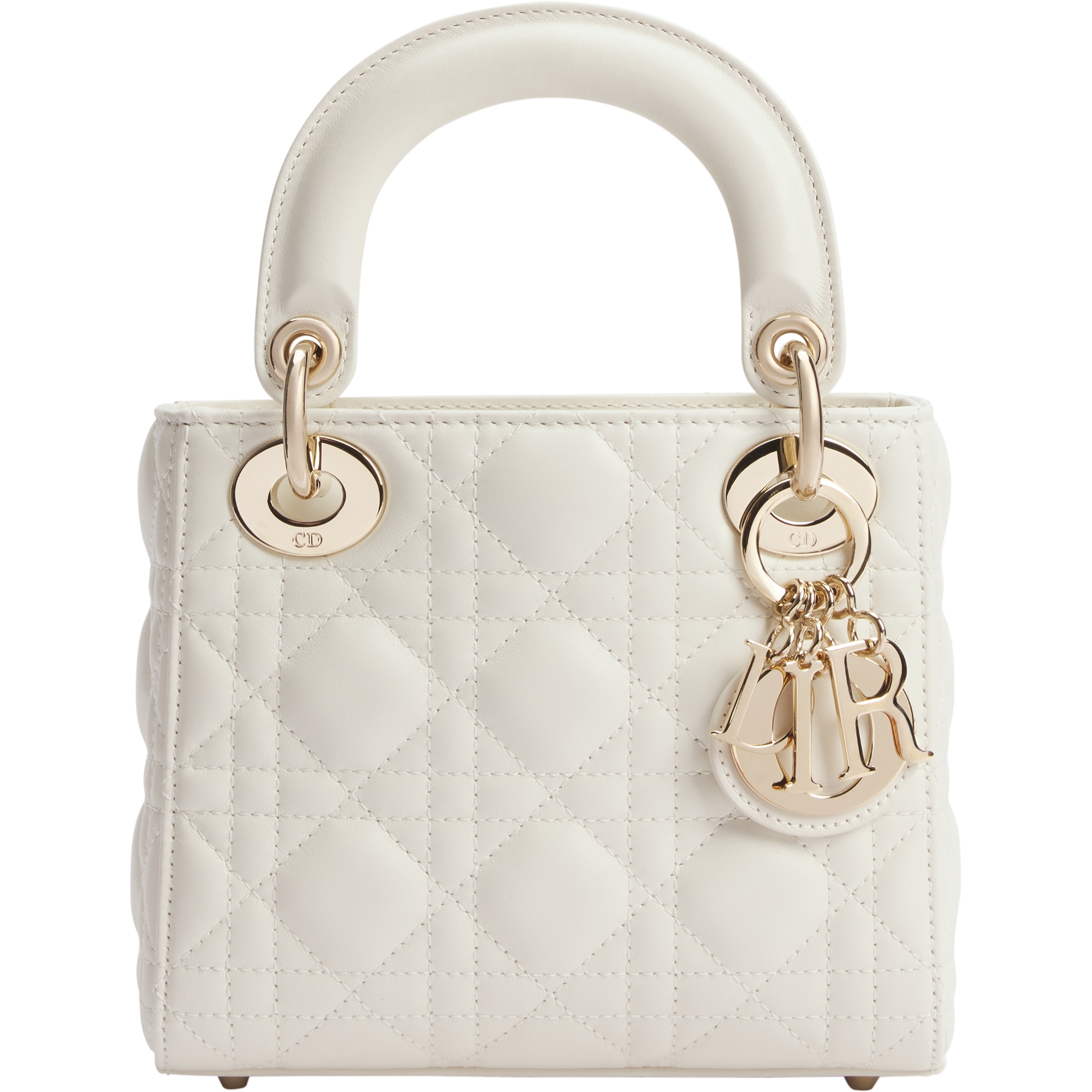  奶白色羊皮革藤格纹