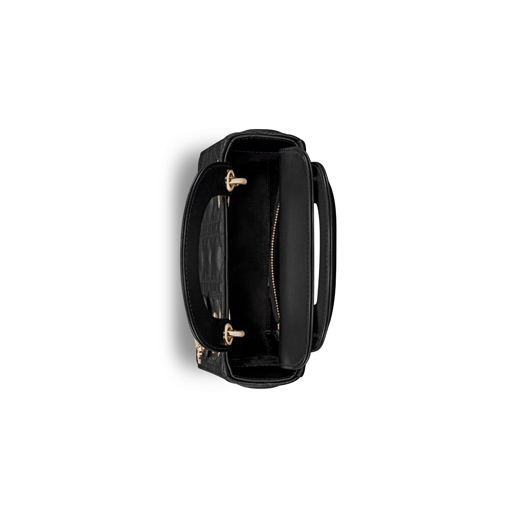 迷你 Lady Dior 手袋 黑色羊皮革藤格纹 E06