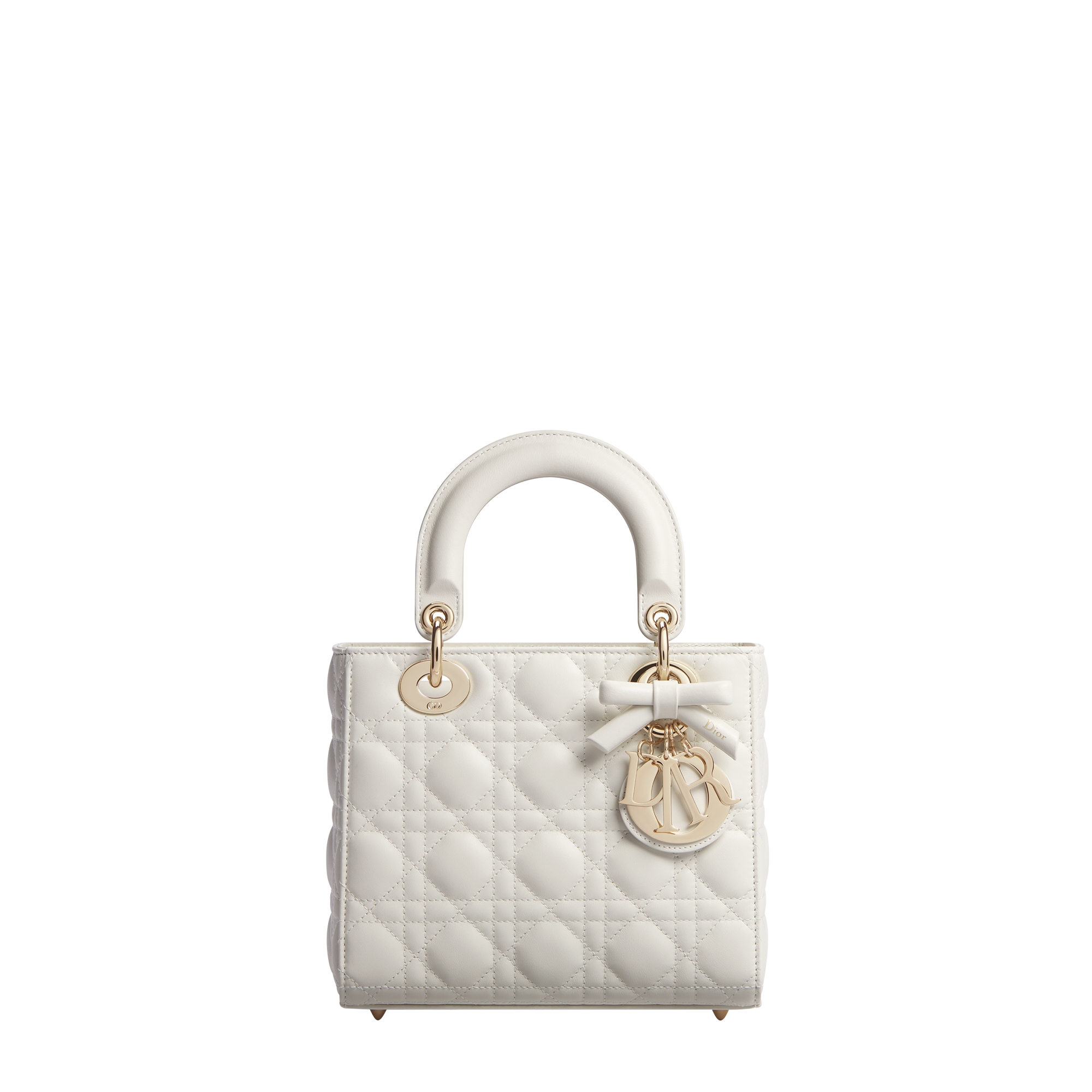  奶白色羊皮革藤格纹