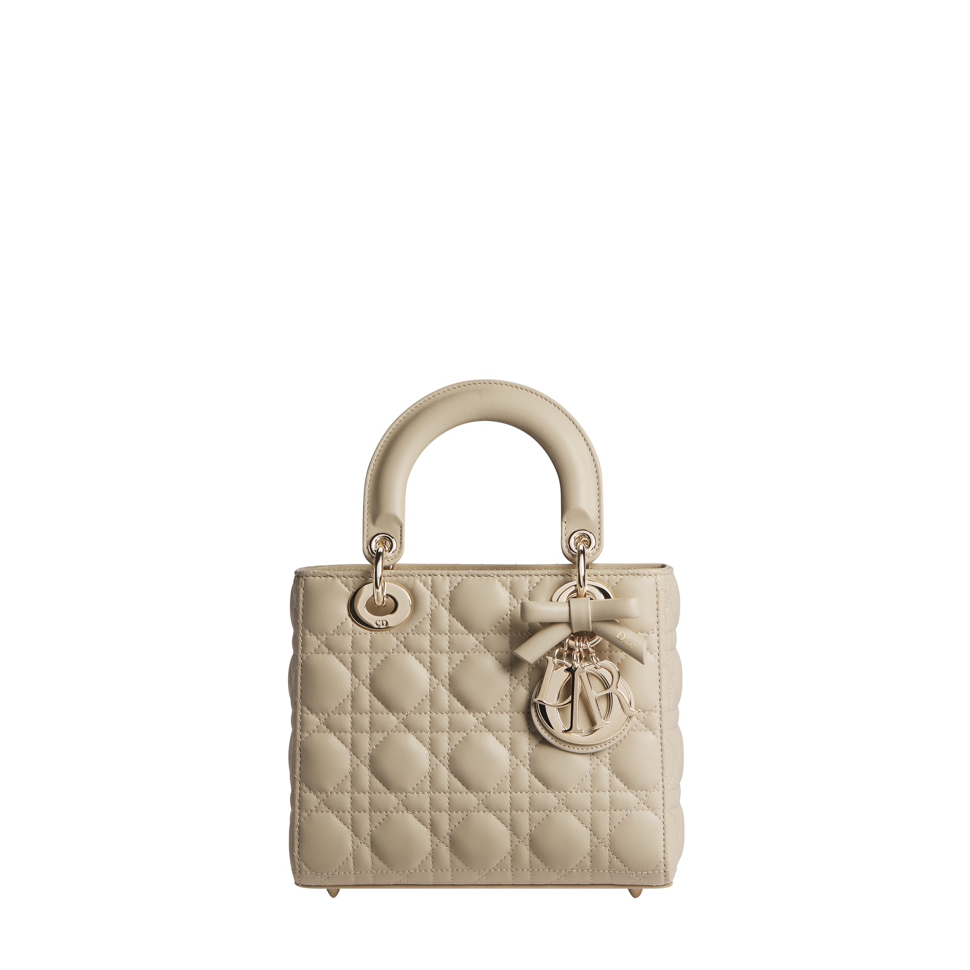  驼米色羊皮革藤格纹