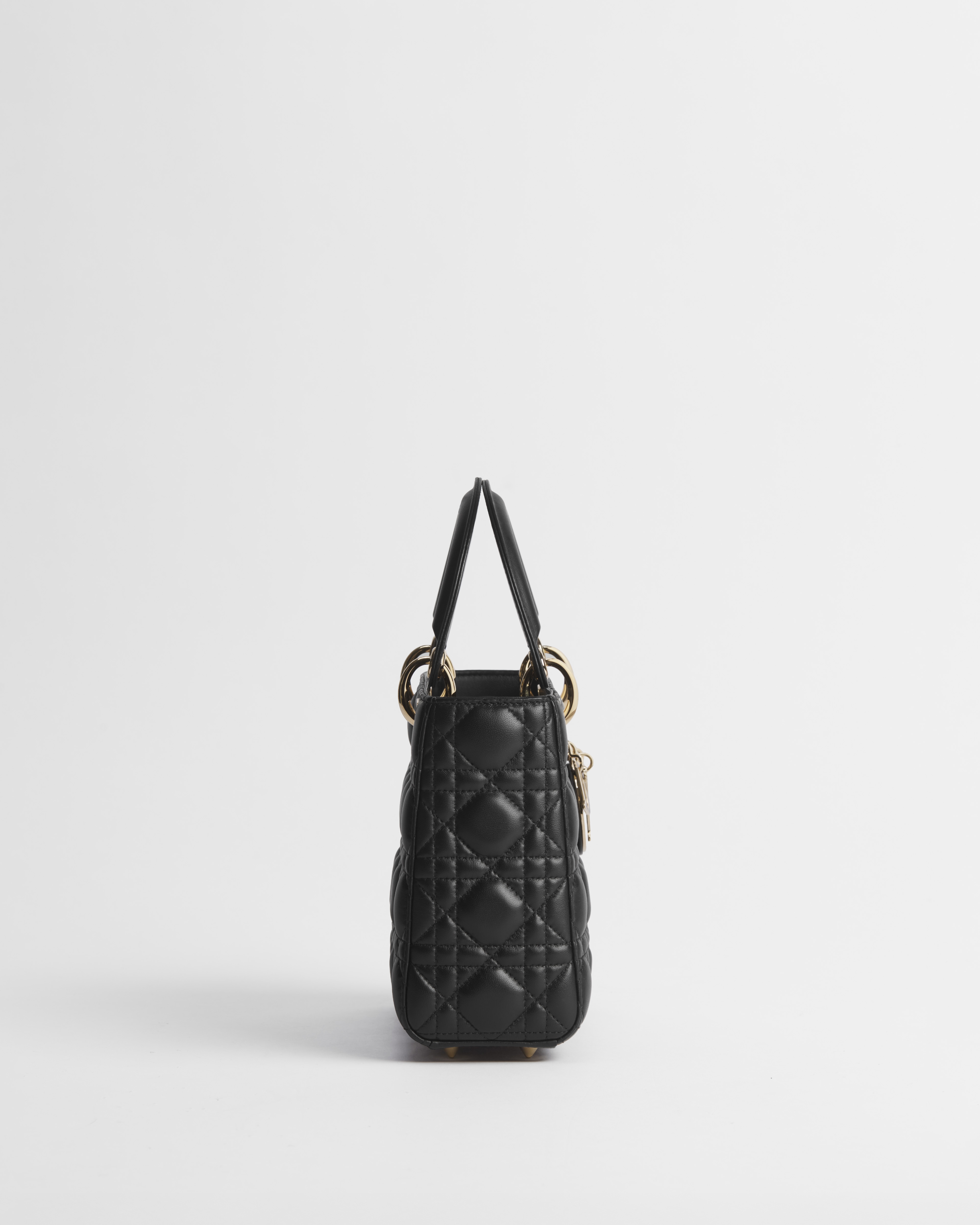 小号Lady Dior My ABCDior 手袋黑色羊皮革藤格纹| DIOR