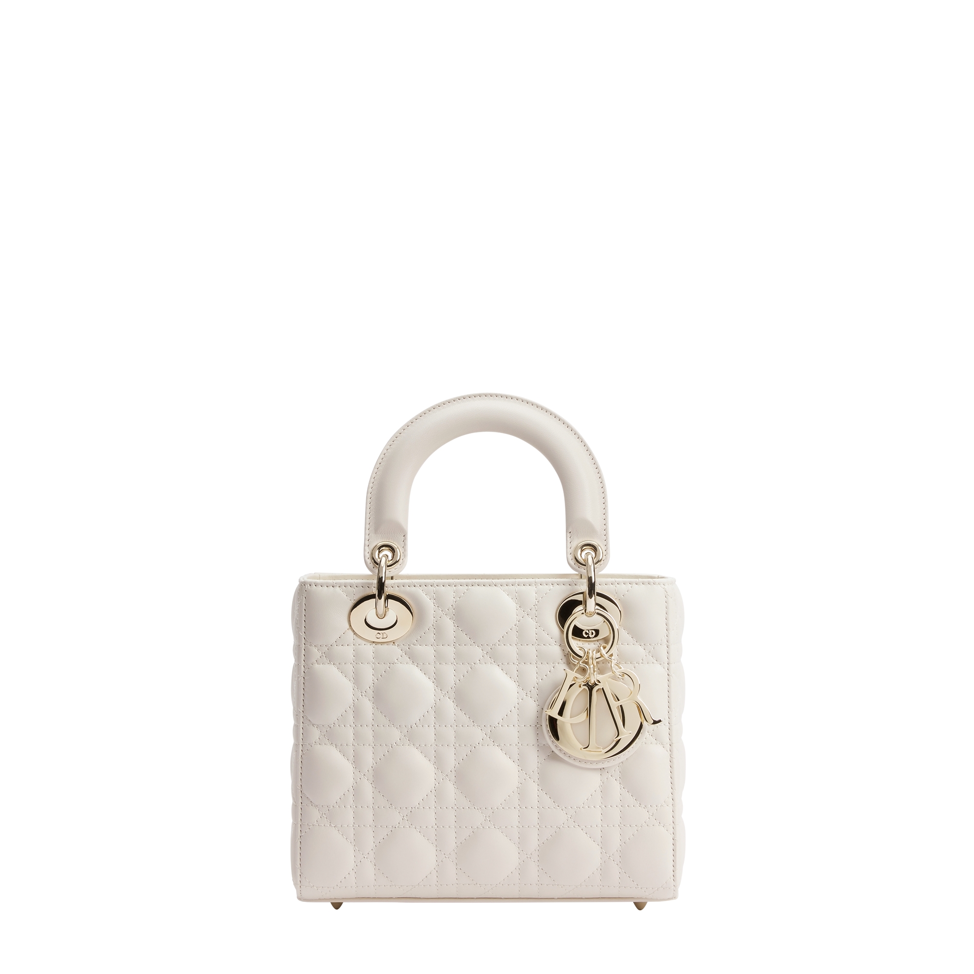  奶白色羊皮革藤格纹