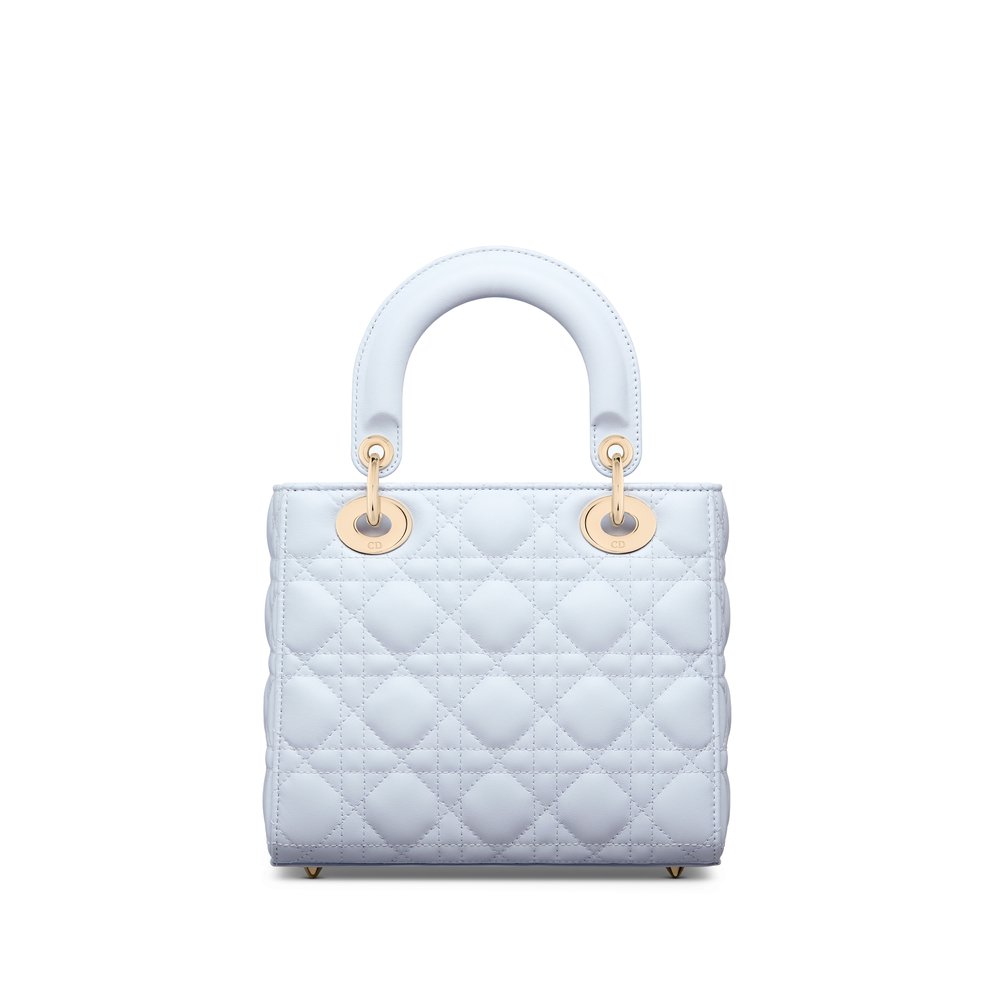 小号 Lady Dior My ABCDior 手袋 衬衫蓝色羊皮革藤格纹 E08