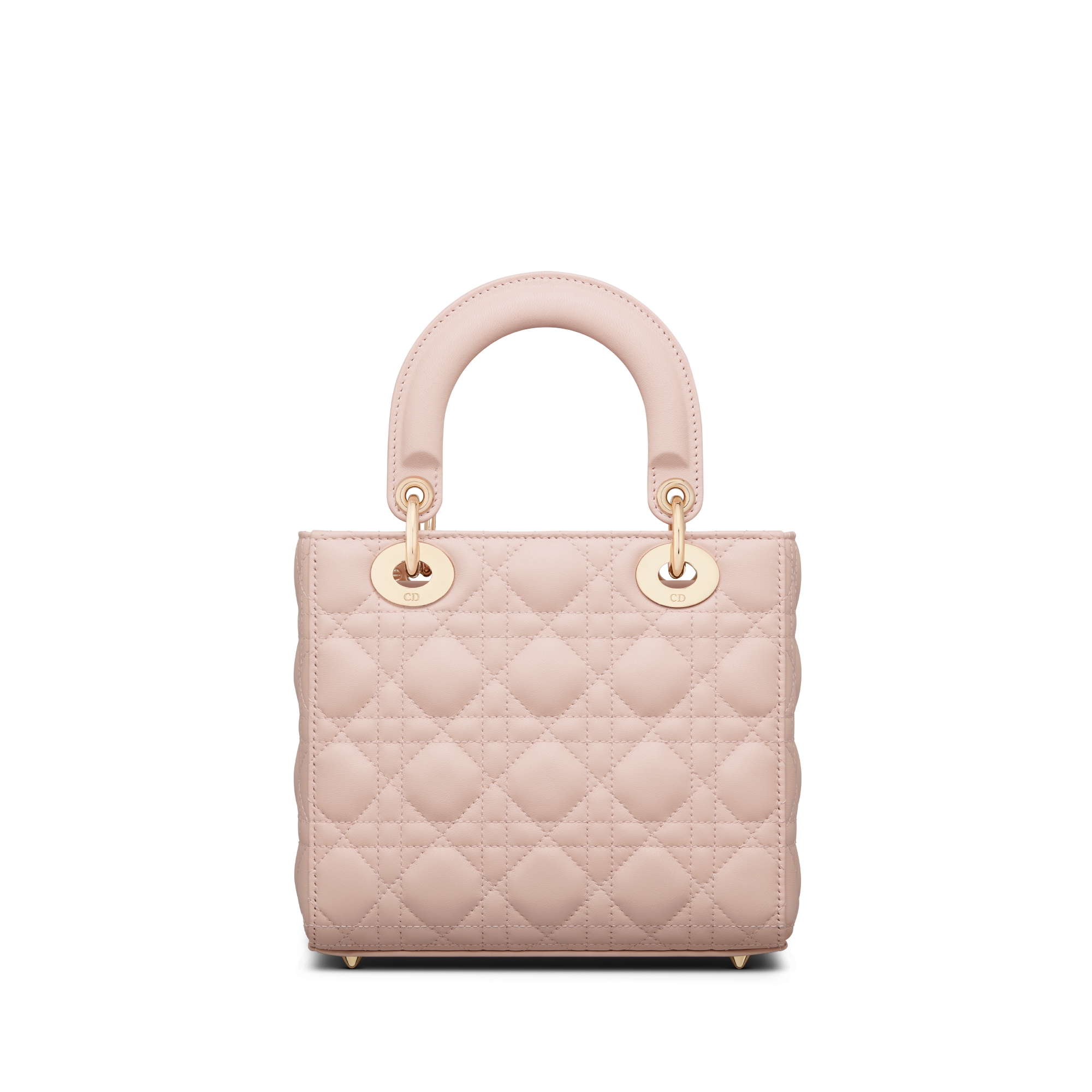 小号 Lady Dior My ABCDior 手袋 胭脂粉色羊皮革藤格纹 E08