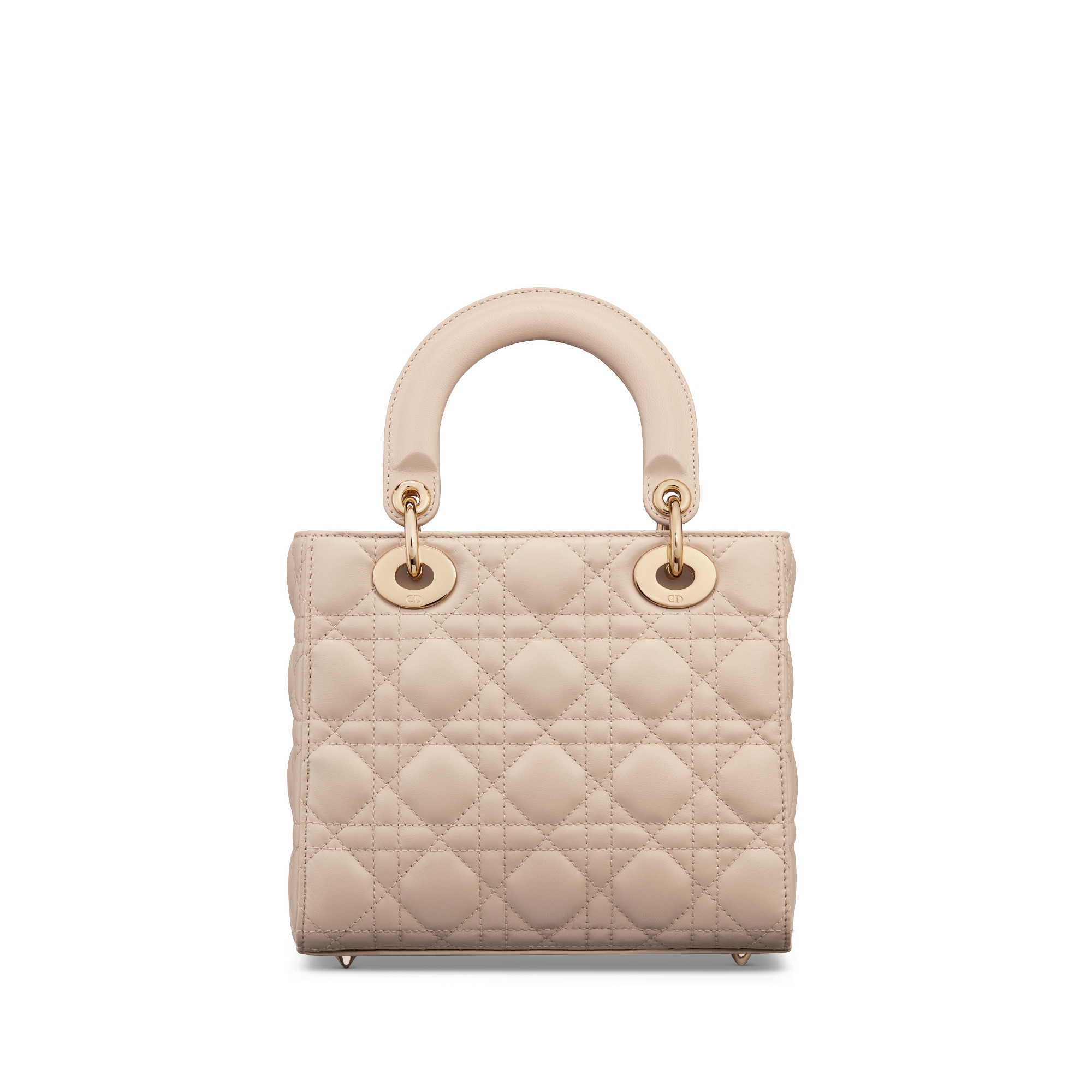 小号 Lady Dior My ABCDior 手袋 胭脂米色羊皮革藤格纹 E08