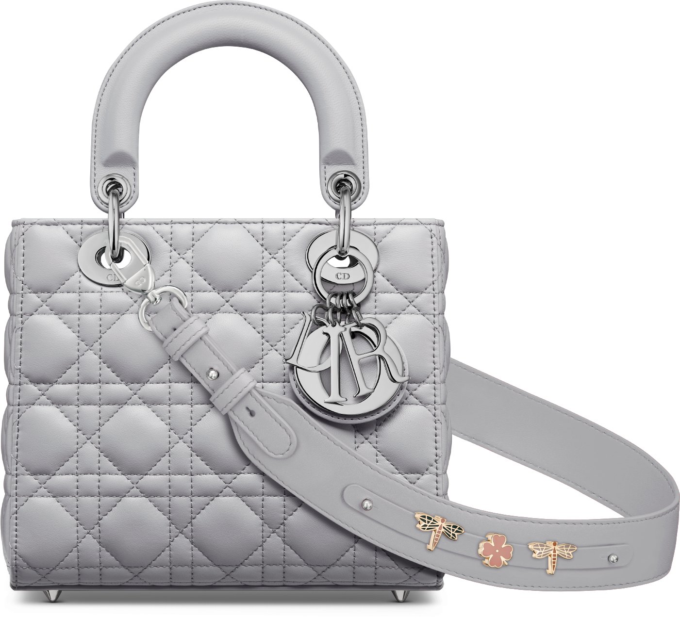 小号Lady Dior My ABCDior 手袋灰色羊皮革藤格纹| DIOR