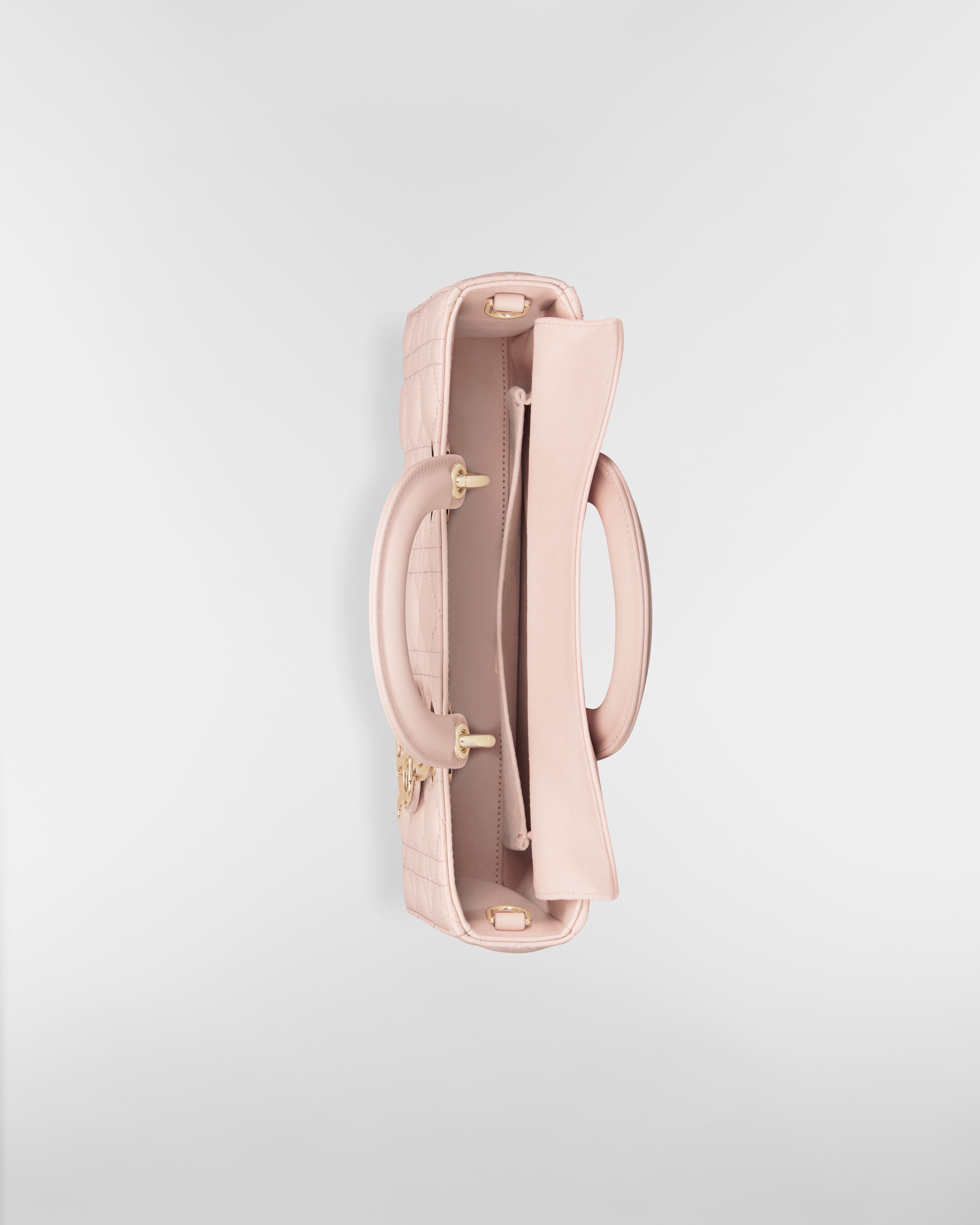 中号 Lady D-Joy 手袋 胭脂粉色羊皮革藤格纹 E06