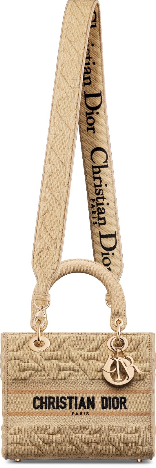 中号Lady D-Lite 手袋米色Graphic 藤格纹刺绣| DIOR