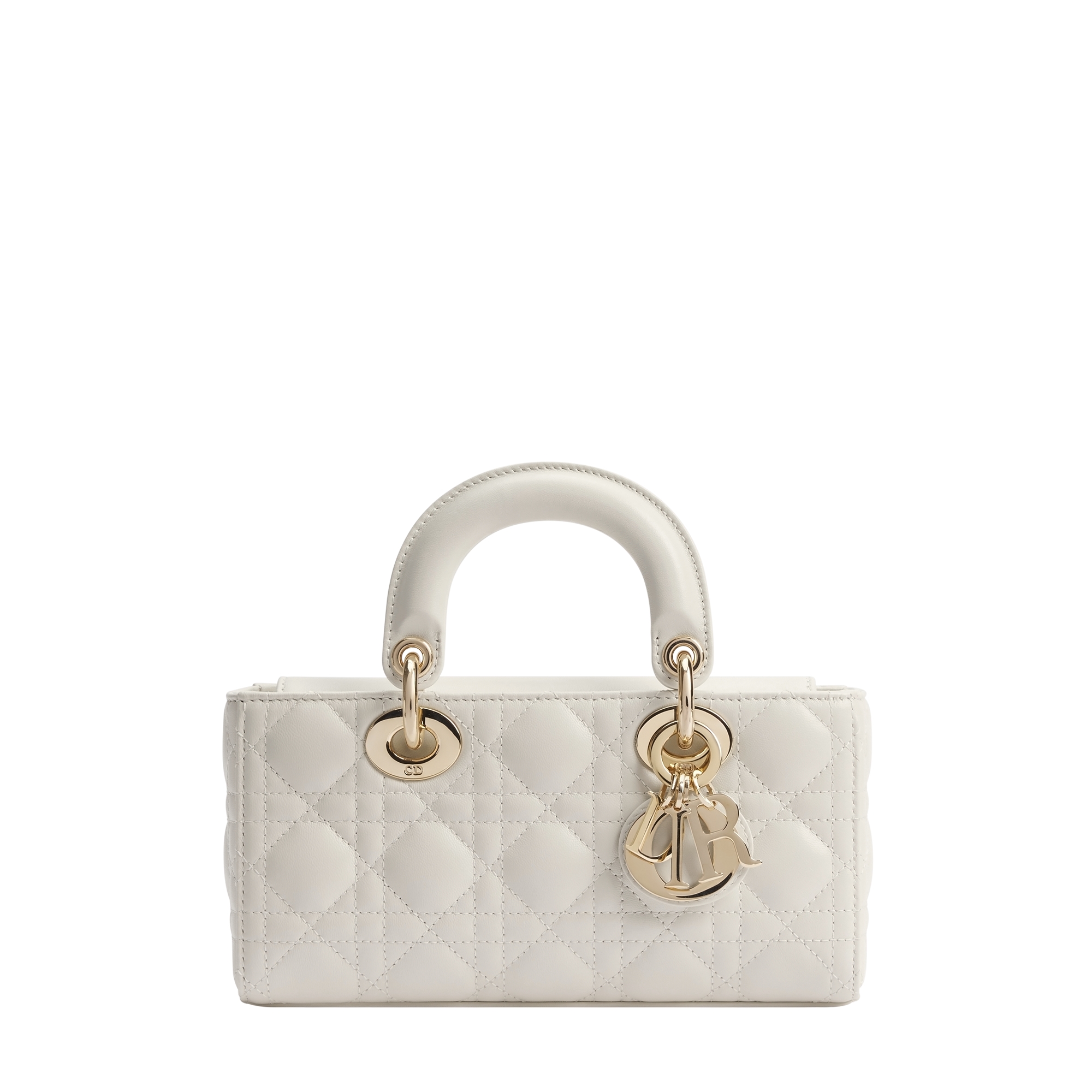  奶白色羊皮革藤格纹