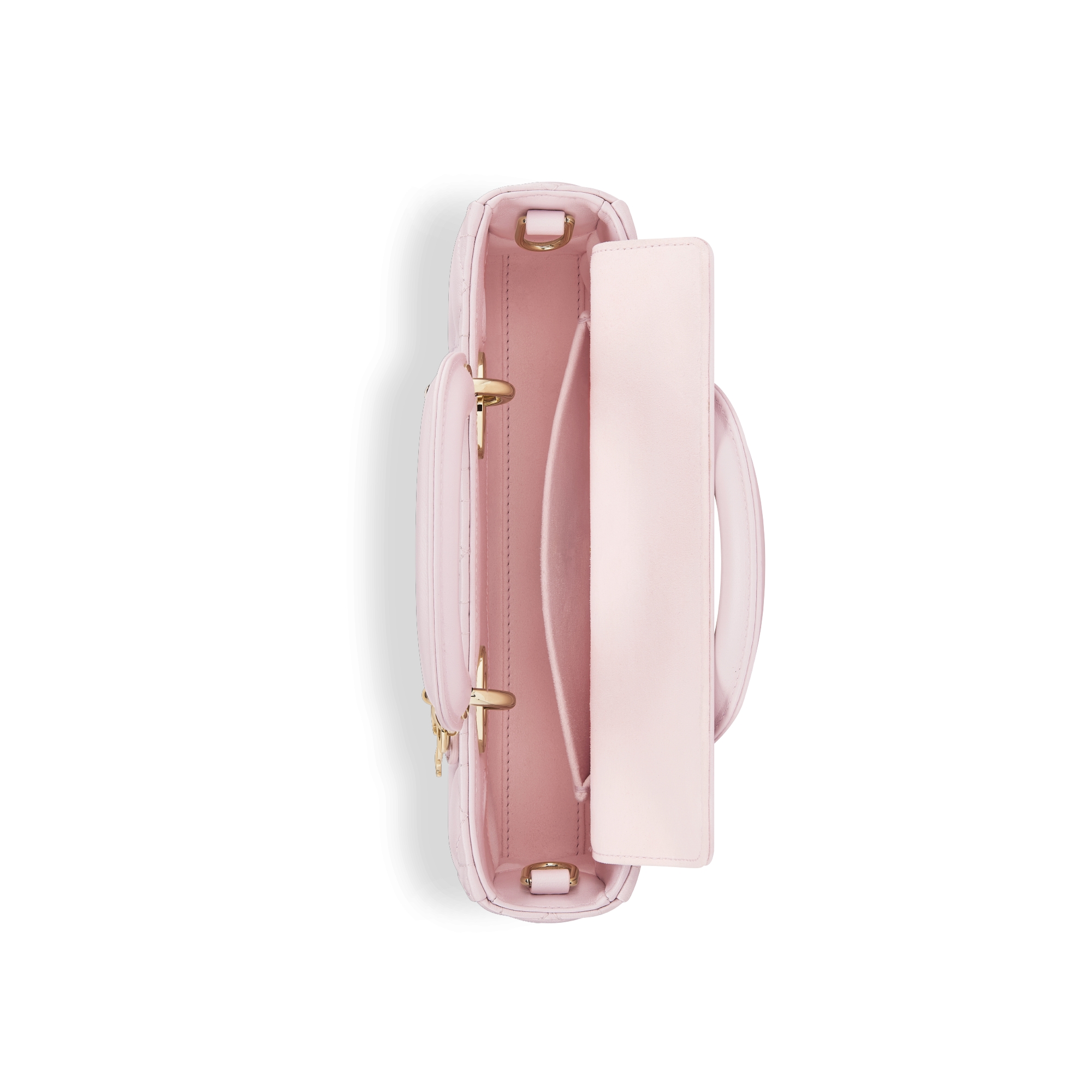 小号 Lady D-Joy 手袋 玫瑰红羊皮革藤格纹 E06