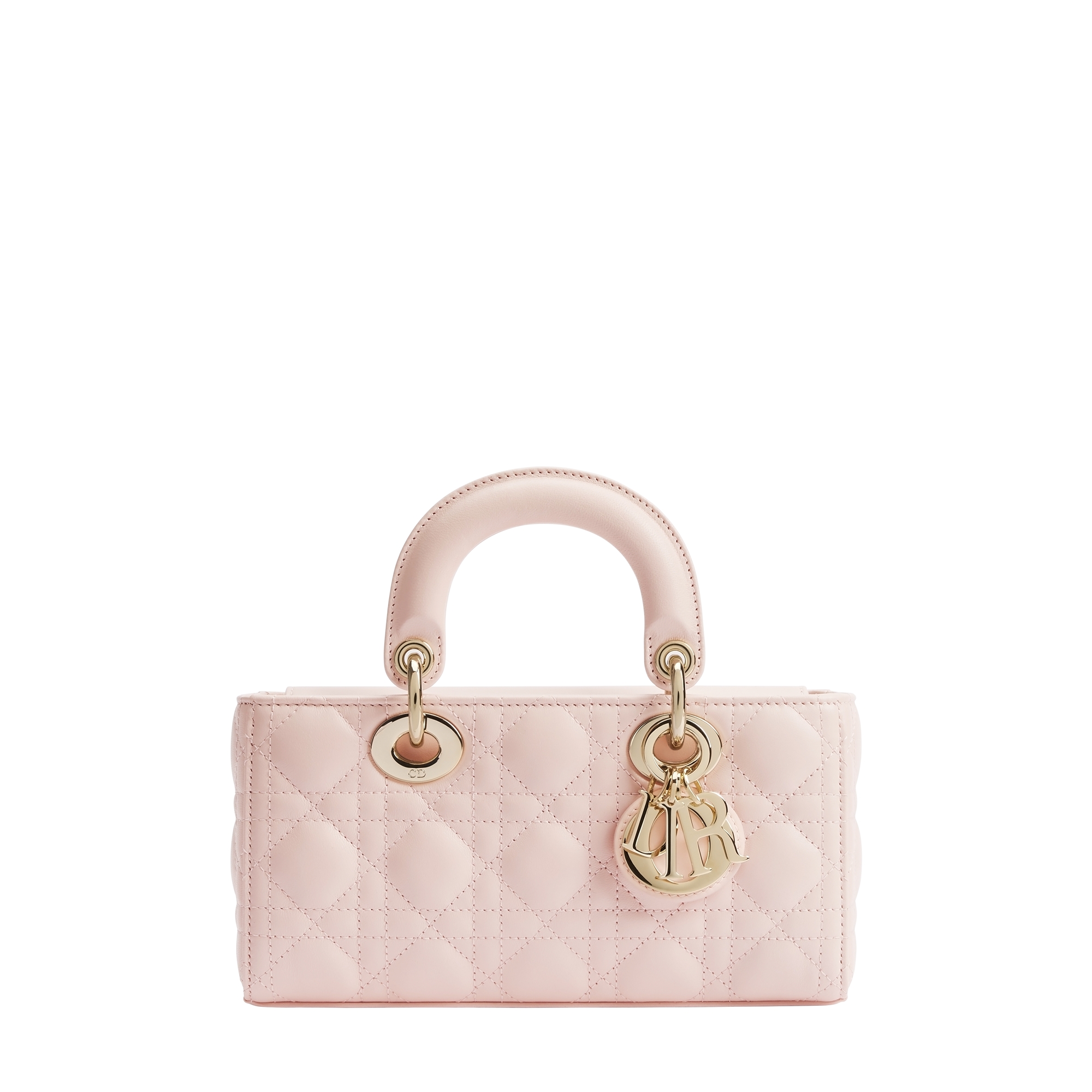  胭脂粉色羊皮革藤格纹