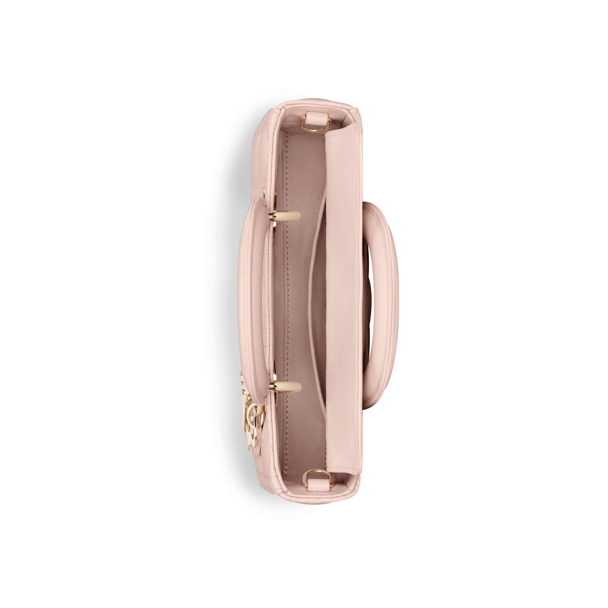 小号 Lady D-Joy 手袋 胭脂粉色羊皮革藤格纹 E06