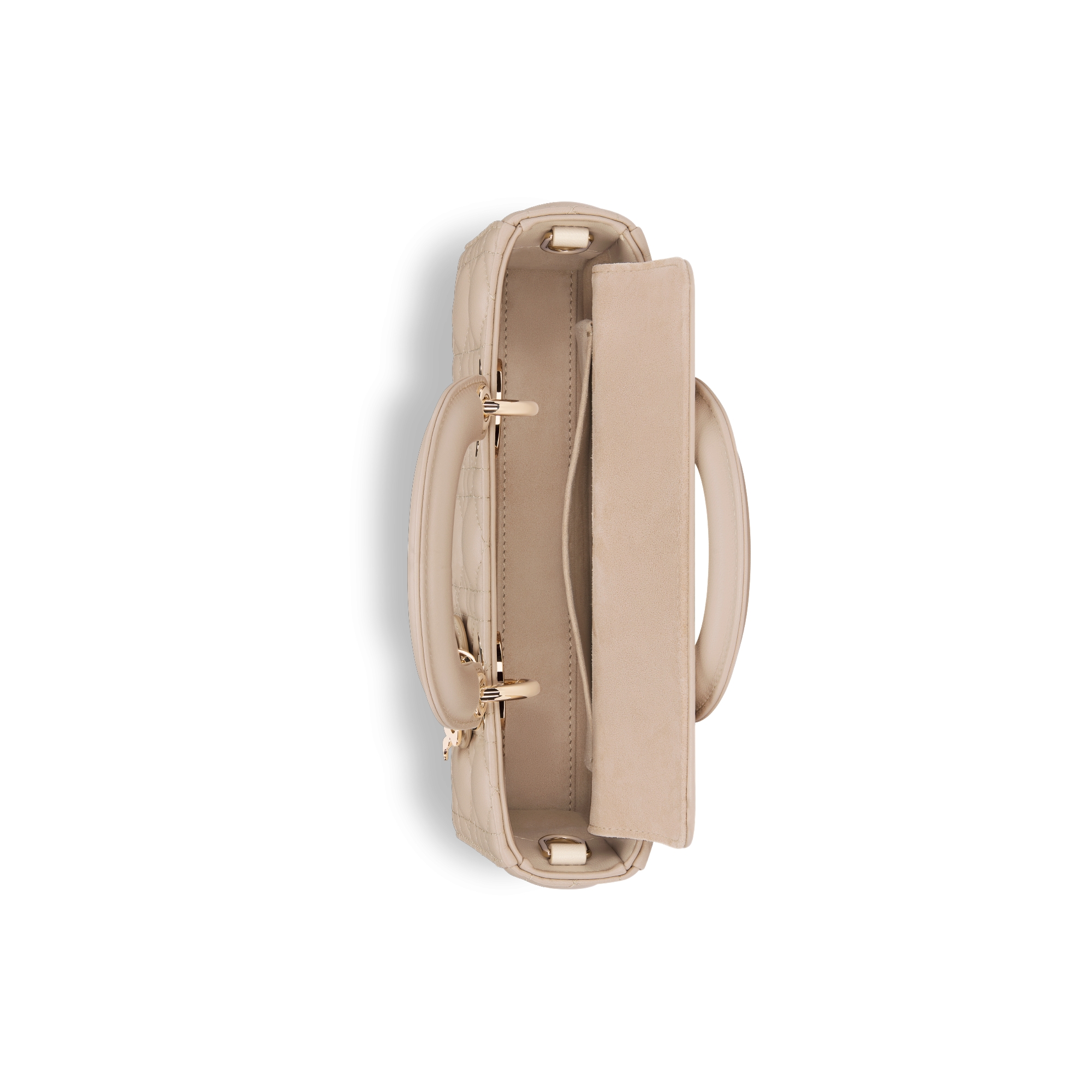 小号 Lady D-Joy 手袋 胭脂米色羊皮革藤格纹 E06