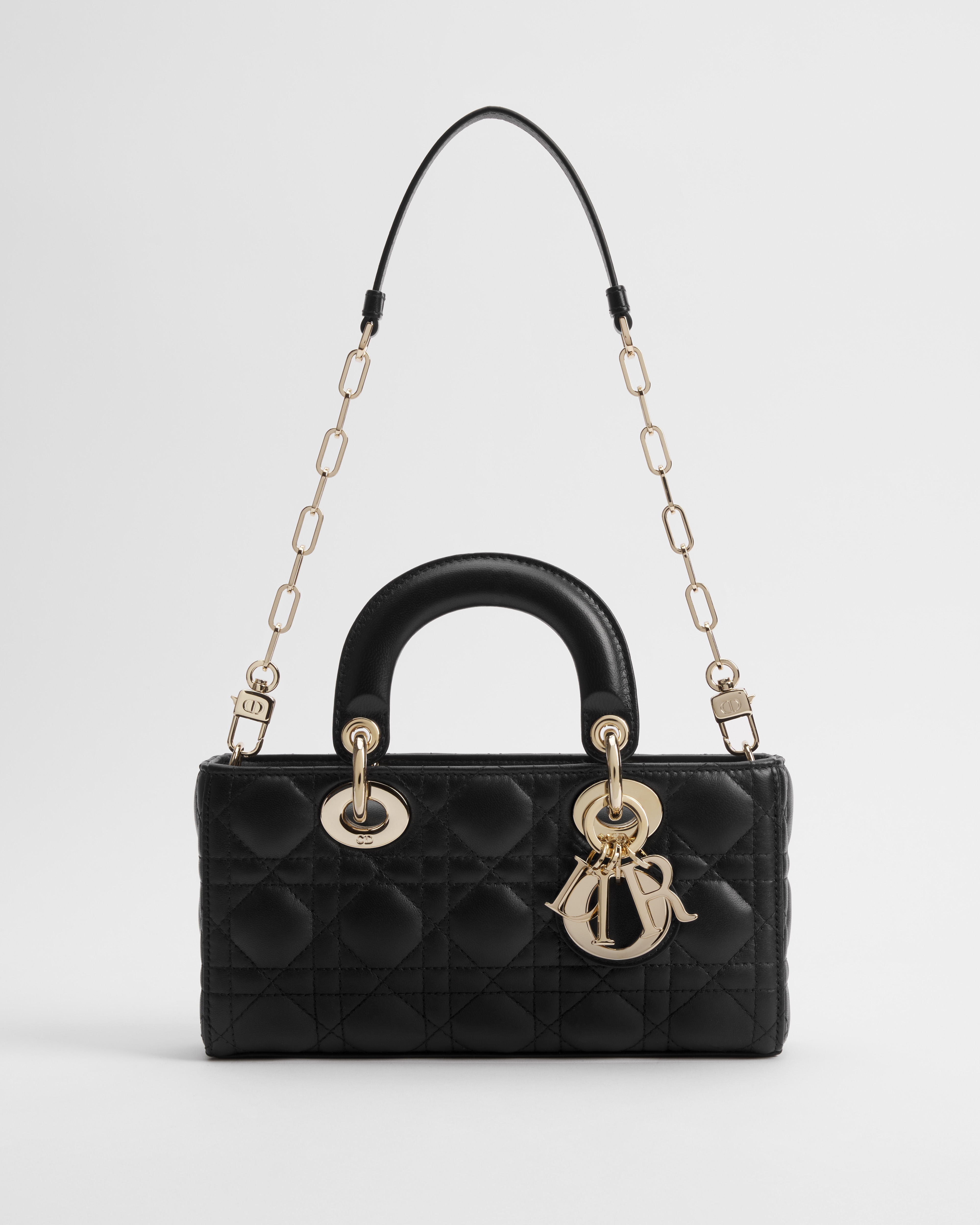 小号Lady D-Joy 手袋黑色羊皮革藤格纹| DIOR