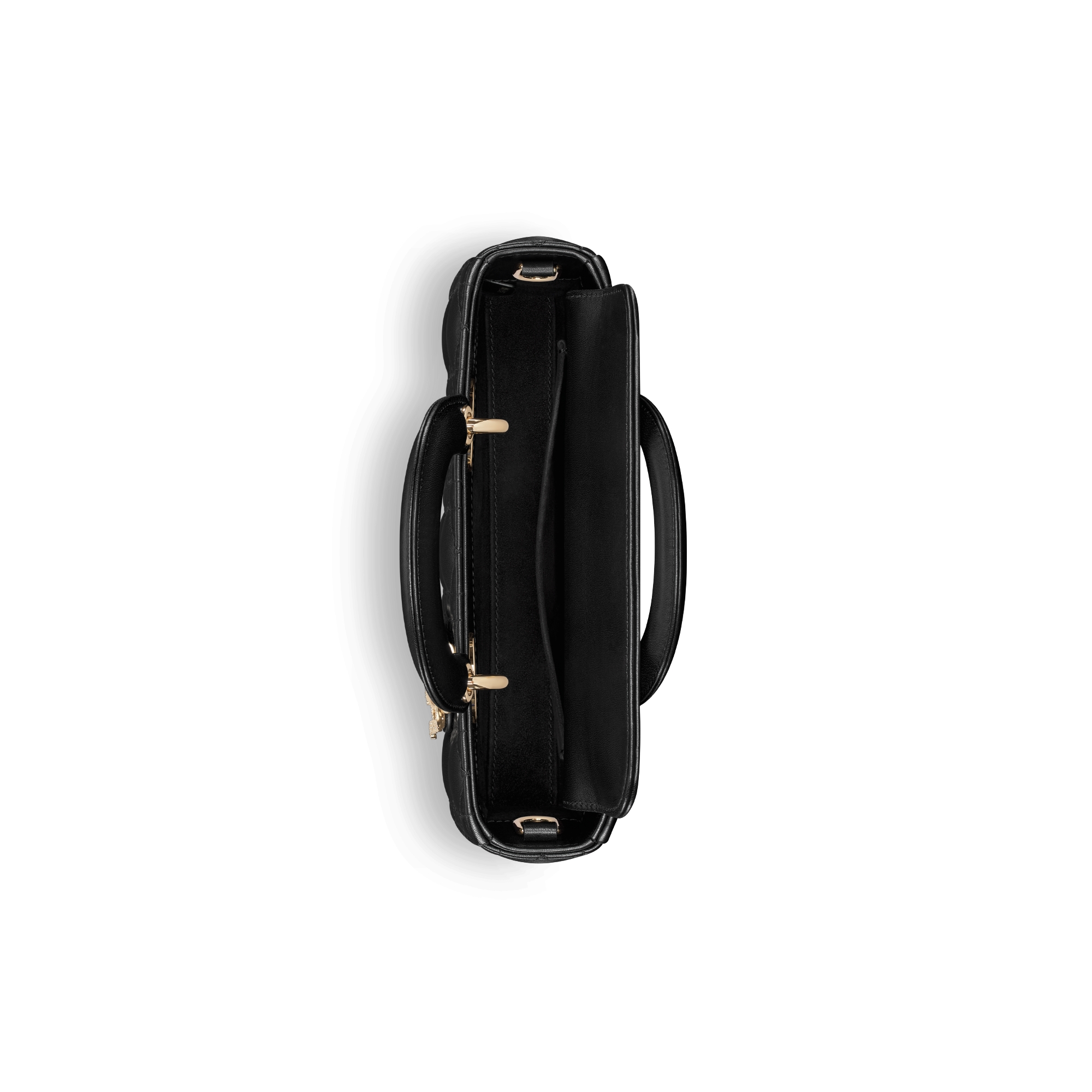 小号 Lady D-Joy 手袋 黑色羊皮革藤格纹 E06