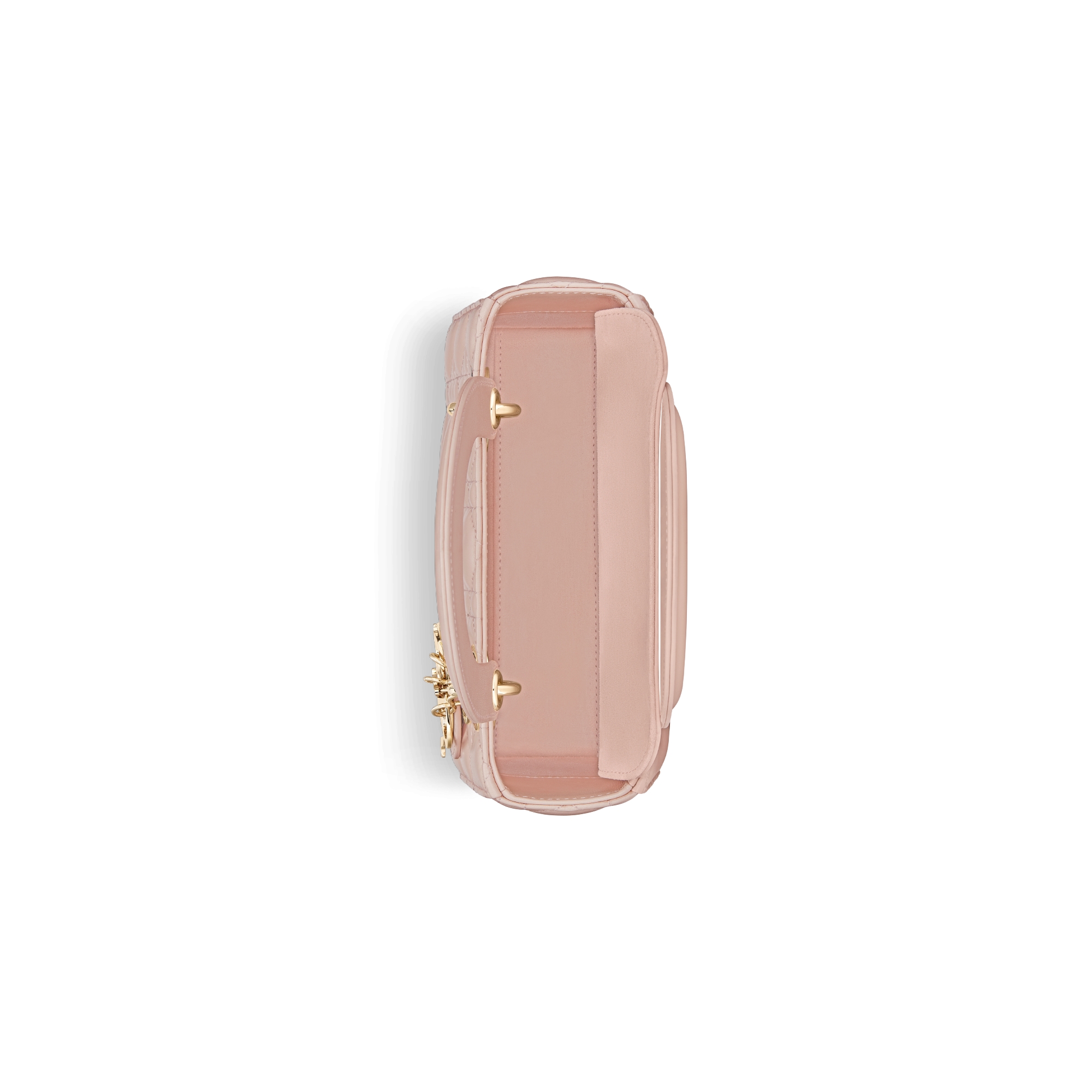 小号 Lady Dior 手袋 胭脂粉色羊皮革藤格纹 E06