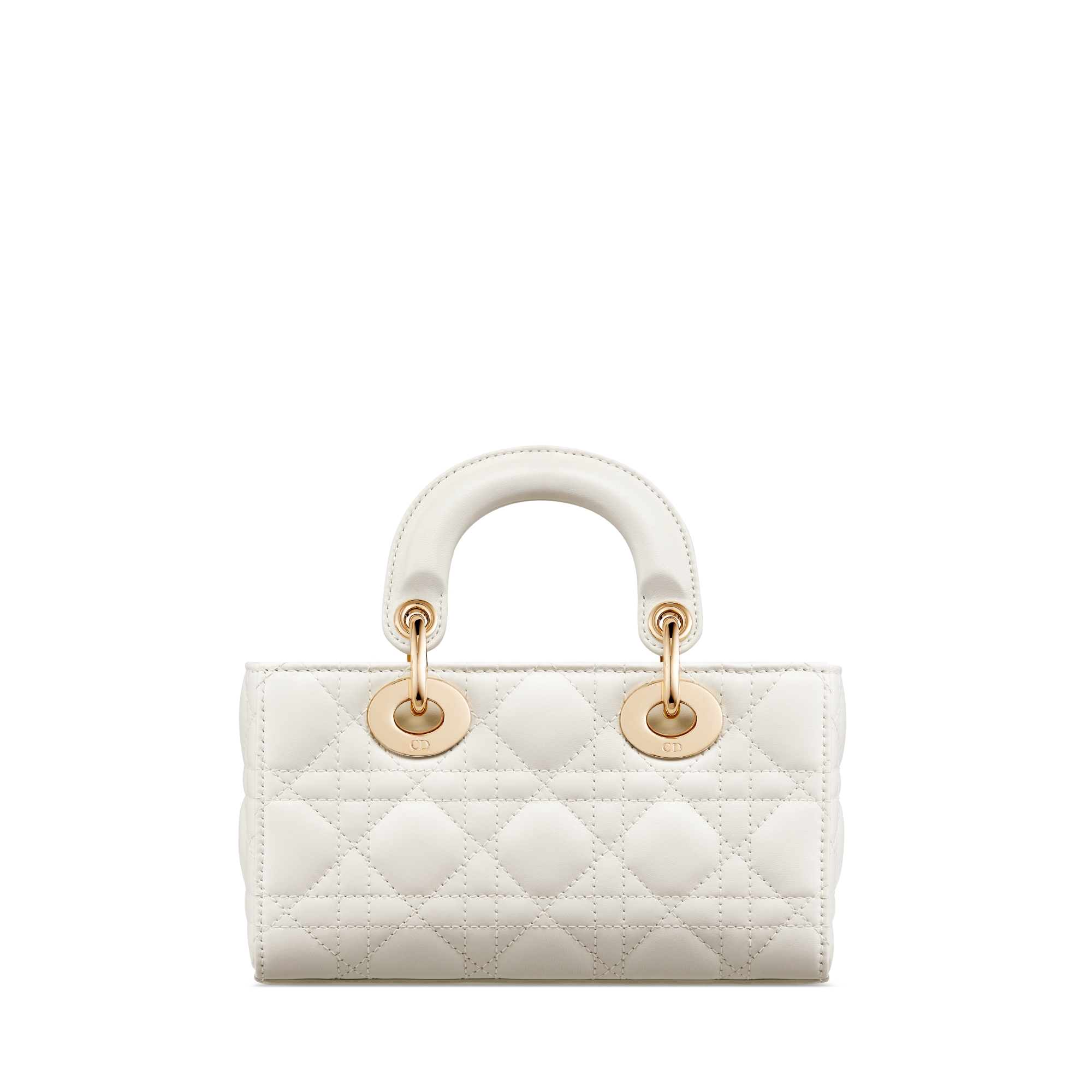 迷你 Lady D-Joy 手袋 奶白色羊皮革藤格纹 E08