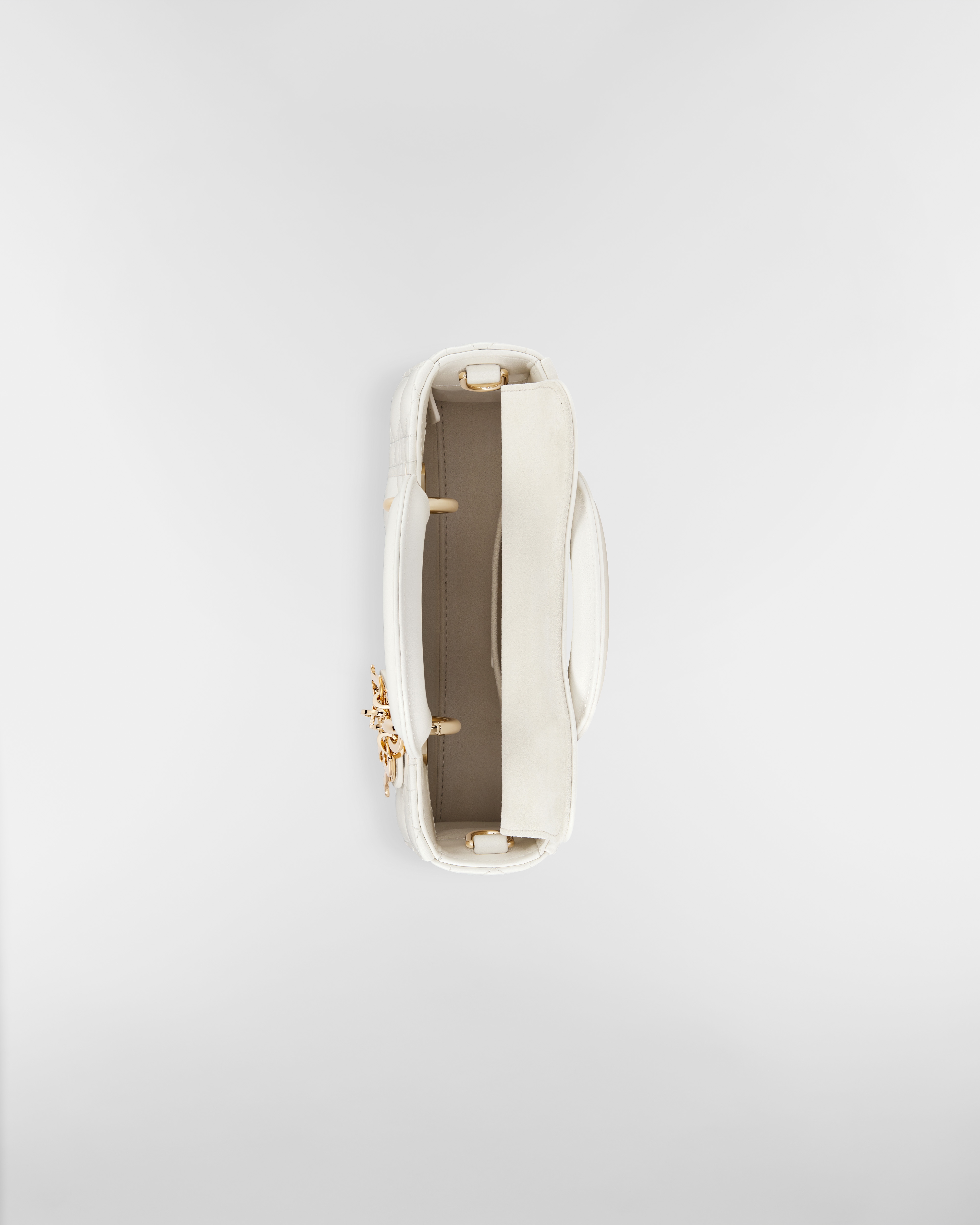 迷你 Lady D-Joy 手袋 奶白色羊皮革藤格纹 E06