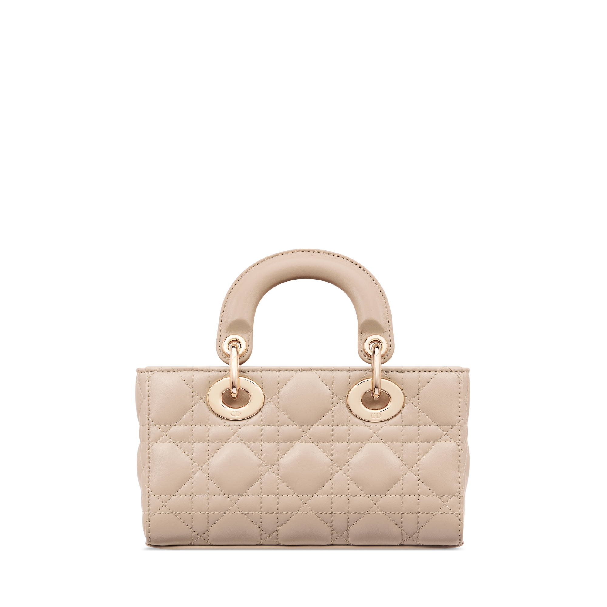 迷你 Lady D-Joy 手袋 胭脂米色羊皮革藤格纹 E08