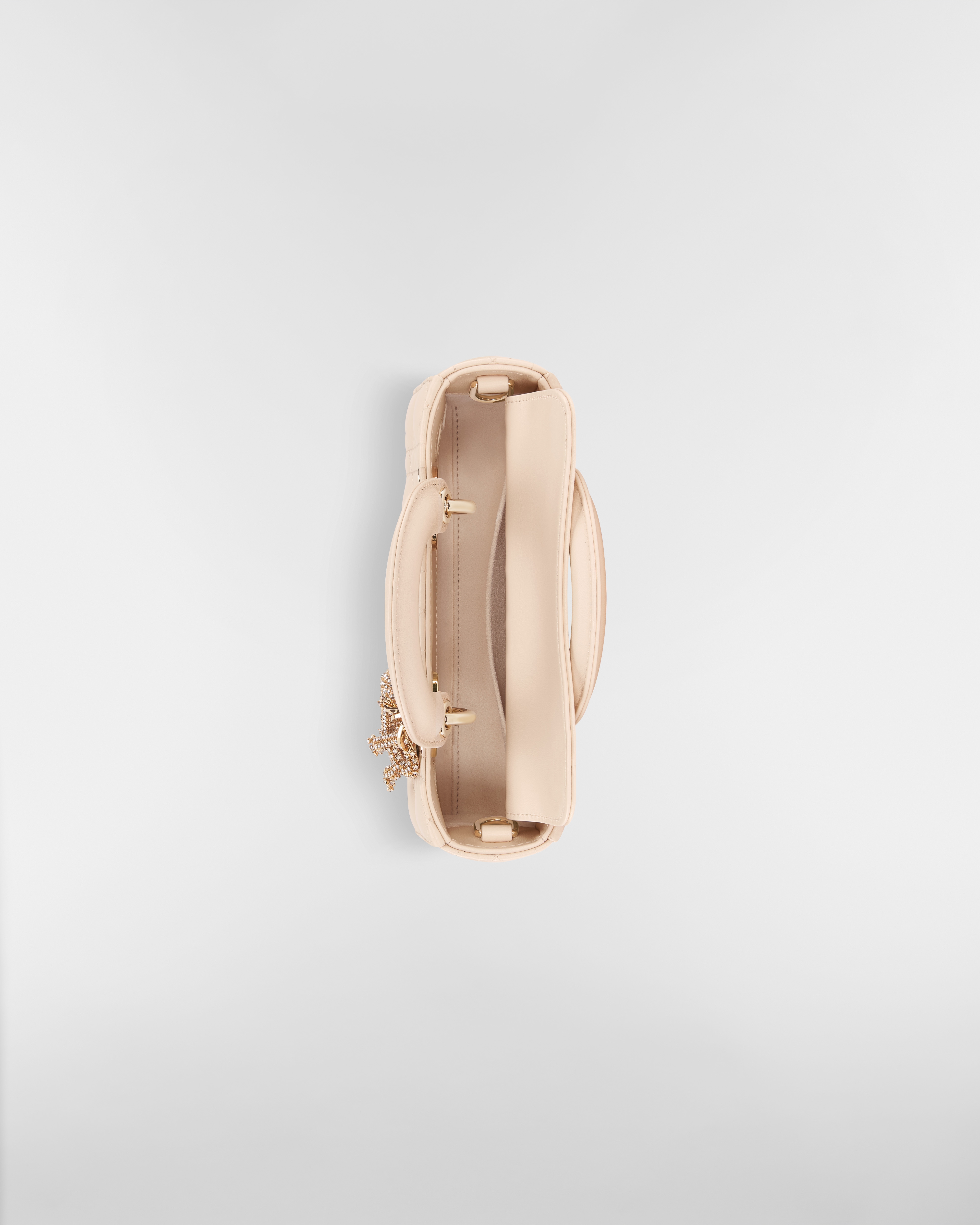 迷你 Lady D-Joy 手袋 沙石粉色羊皮革藤格纹 E06