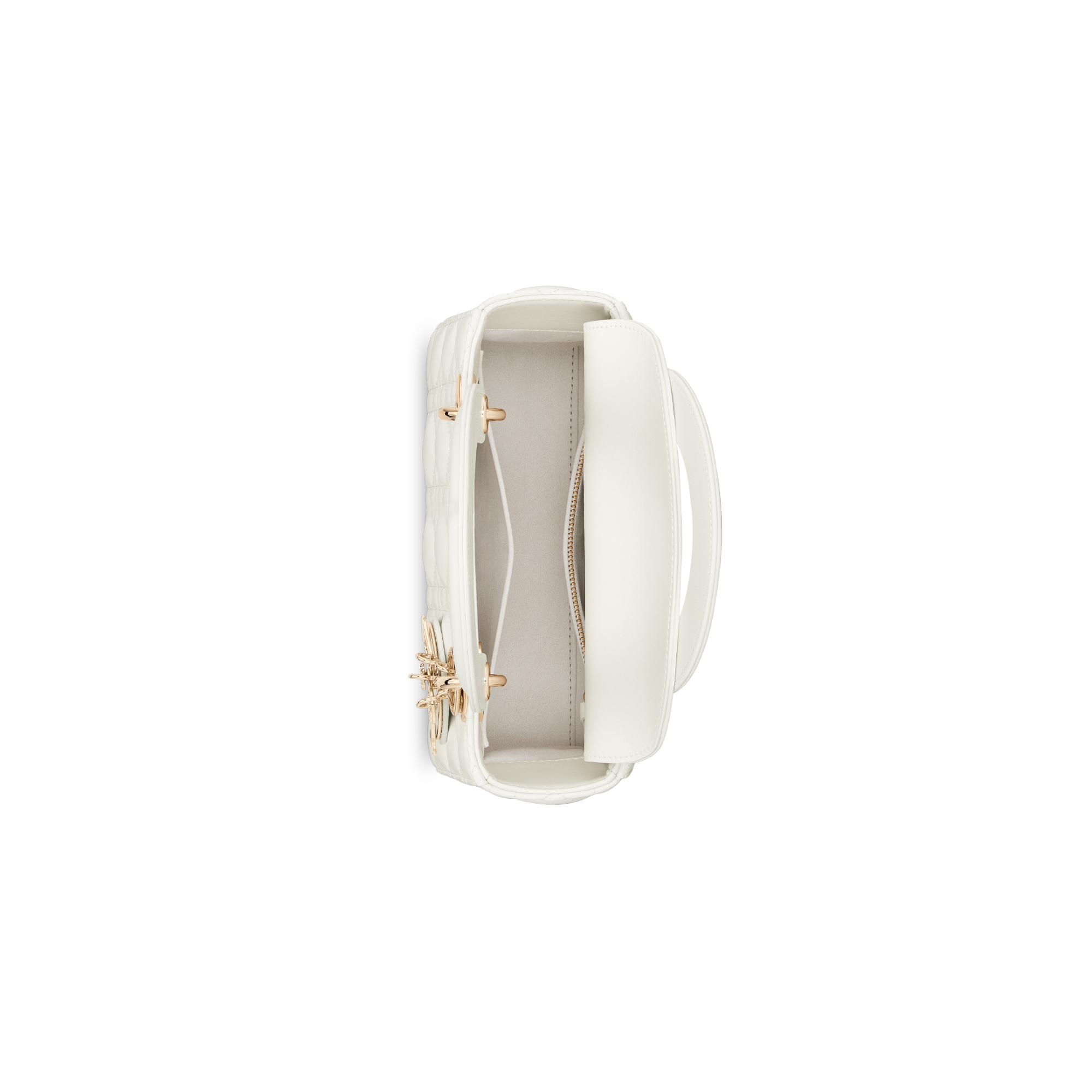 My Lady Dior and I 手袋 奶白色羊皮革藤格纹 E06