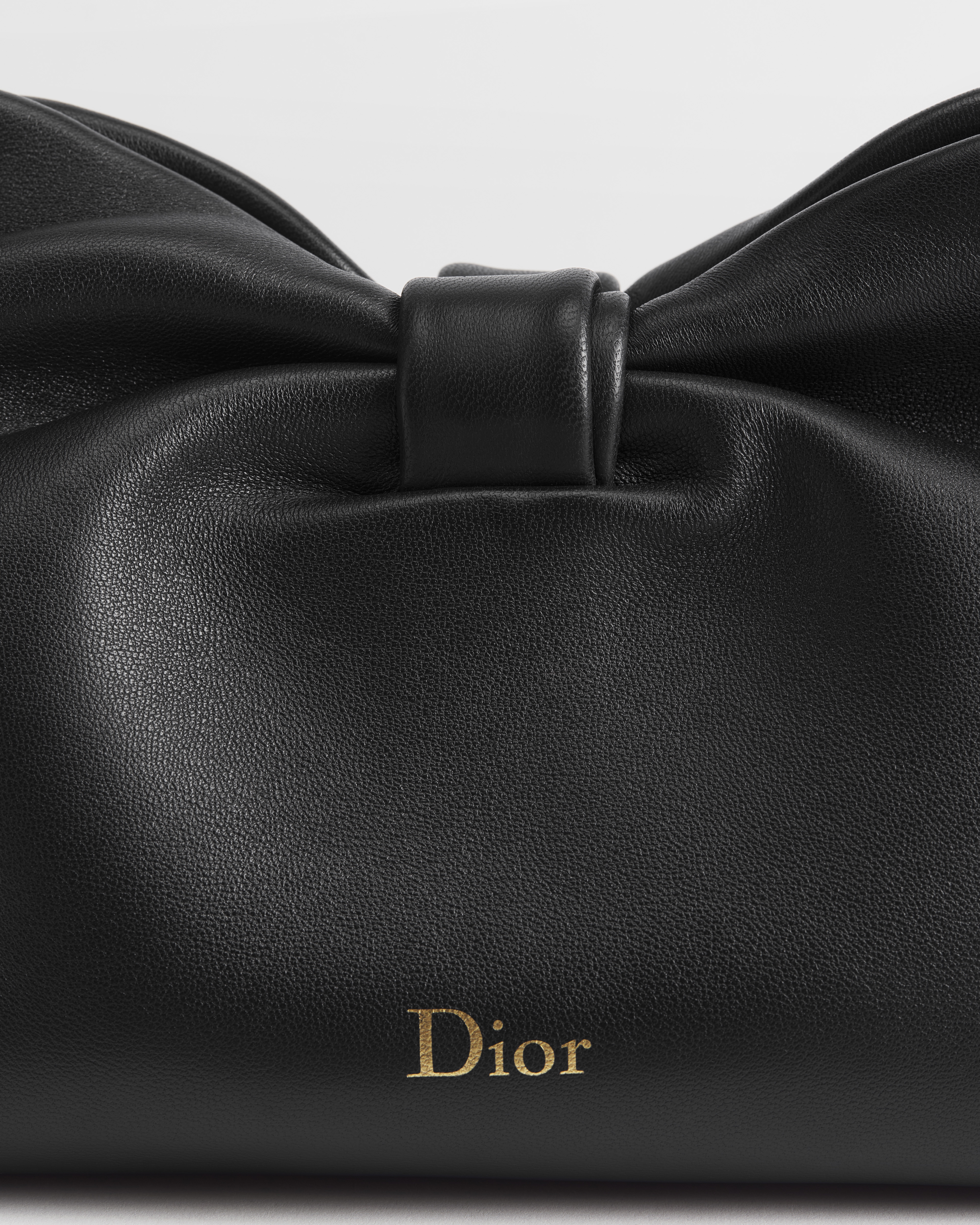 中号 Dior Bow 手袋 黑色羊皮革 E11