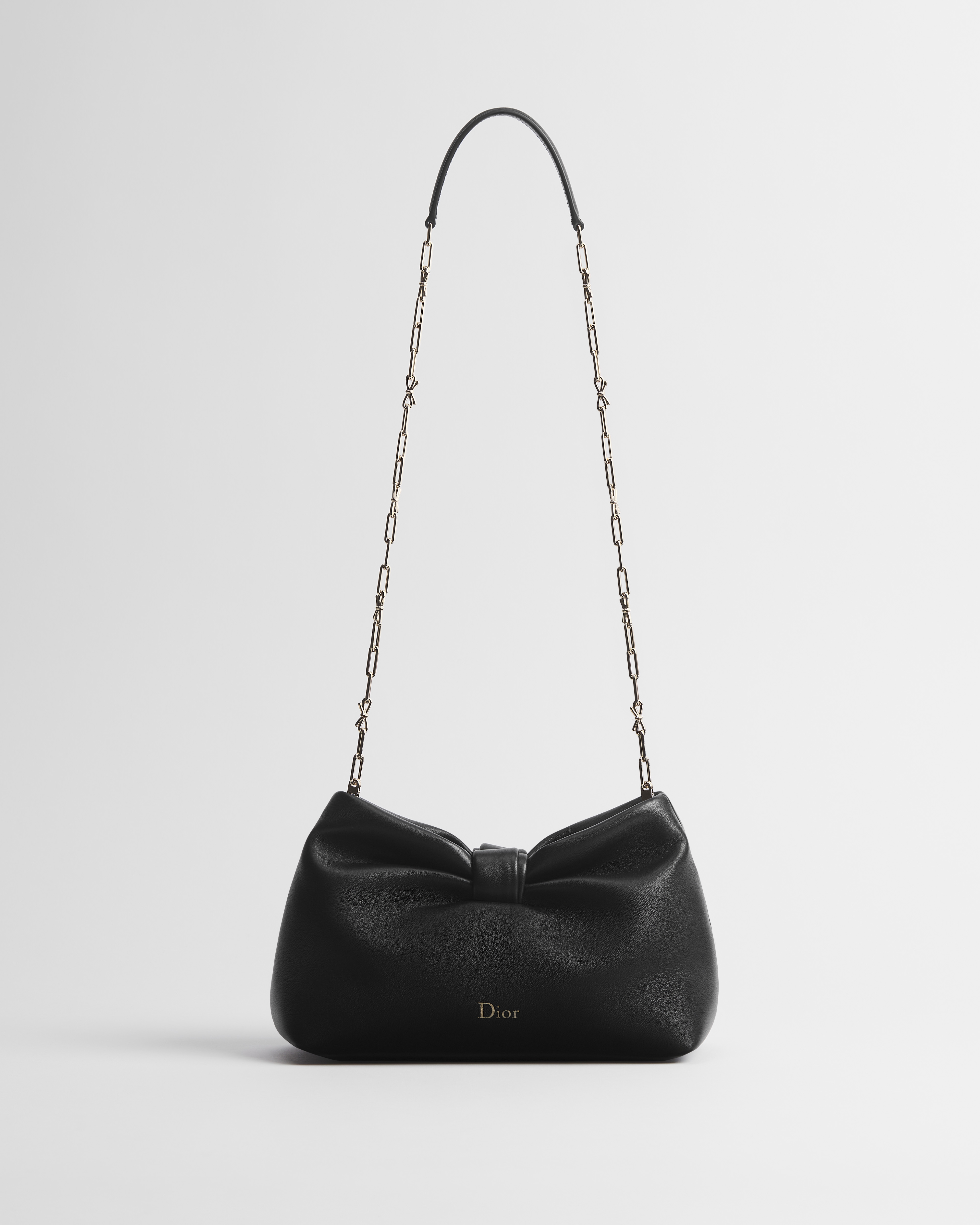 小号 Dior Bow 手袋 黑色羊皮革 E07