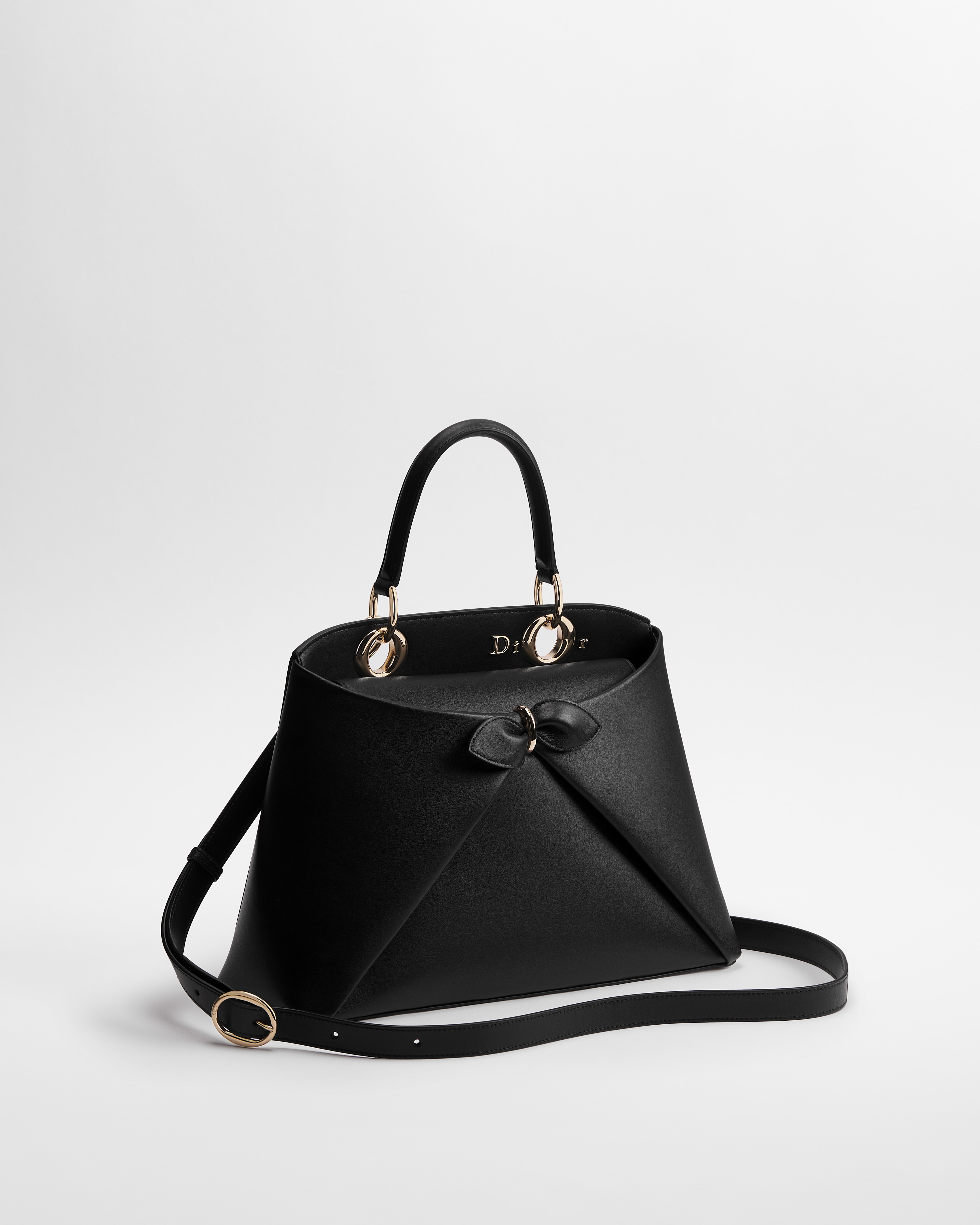 中号Dior Cigale 手袋黑色光泽柔软牛皮革| DIOR