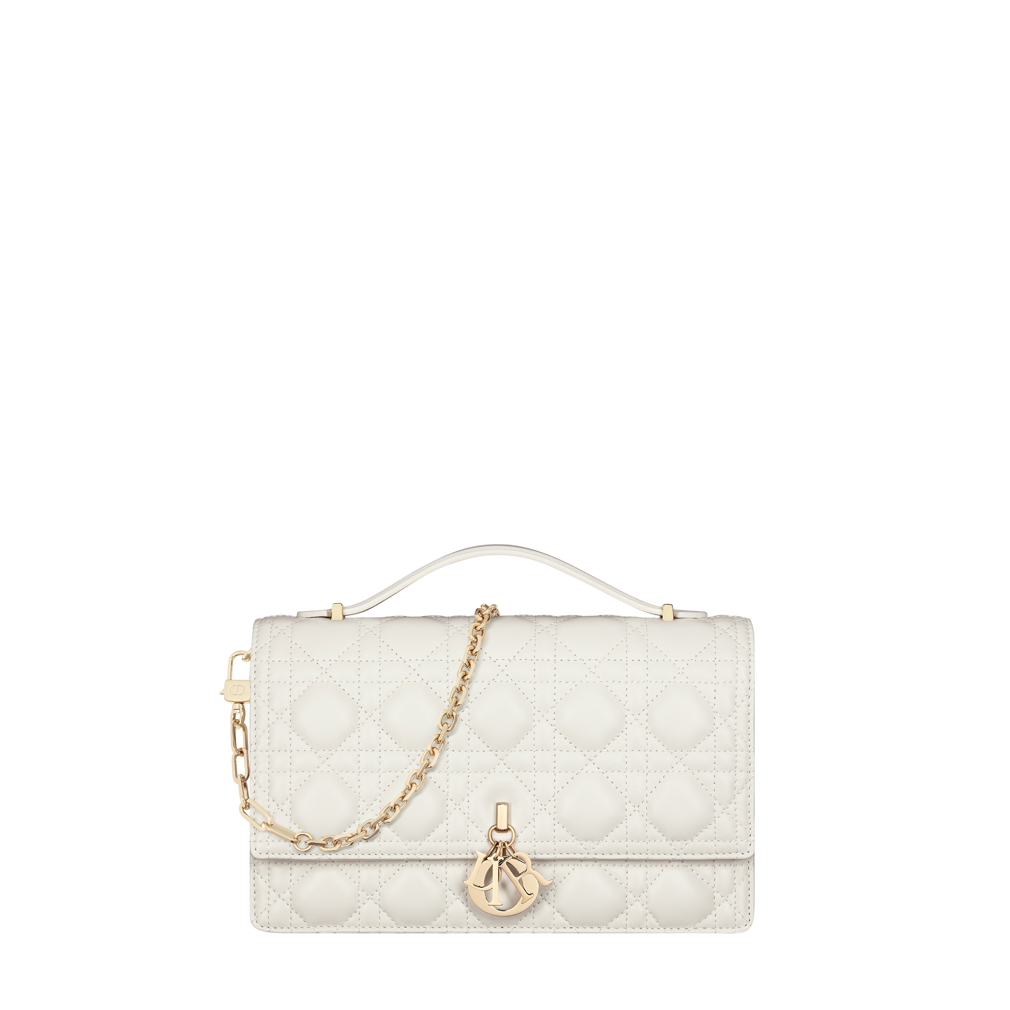  奶白色羊皮革藤格纹