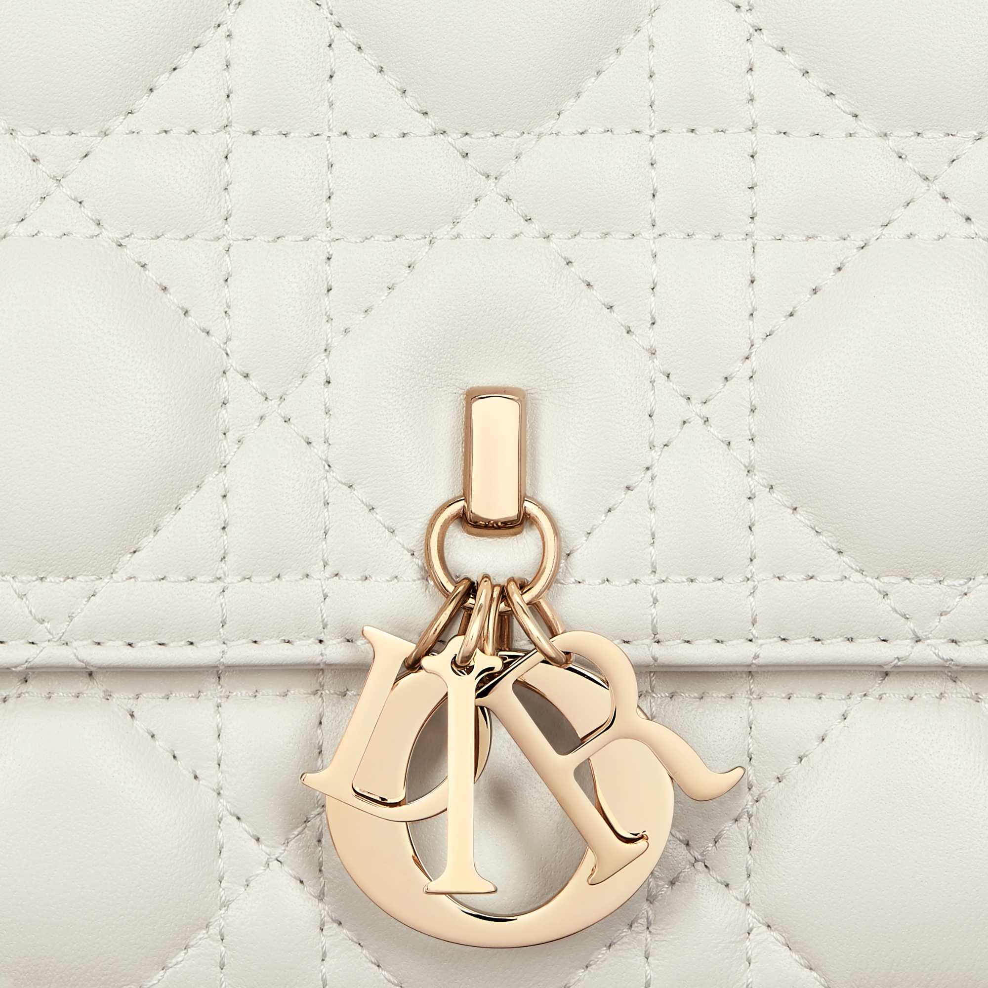 My Dior Top Handle 手袋 奶白色羊皮革藤格纹 E09