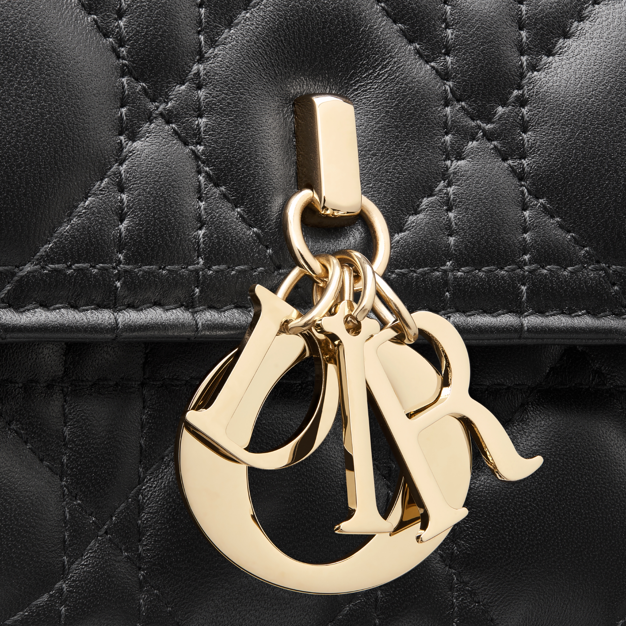 My Dior Top Handle 手袋 黑色羊皮革藤格纹 E09