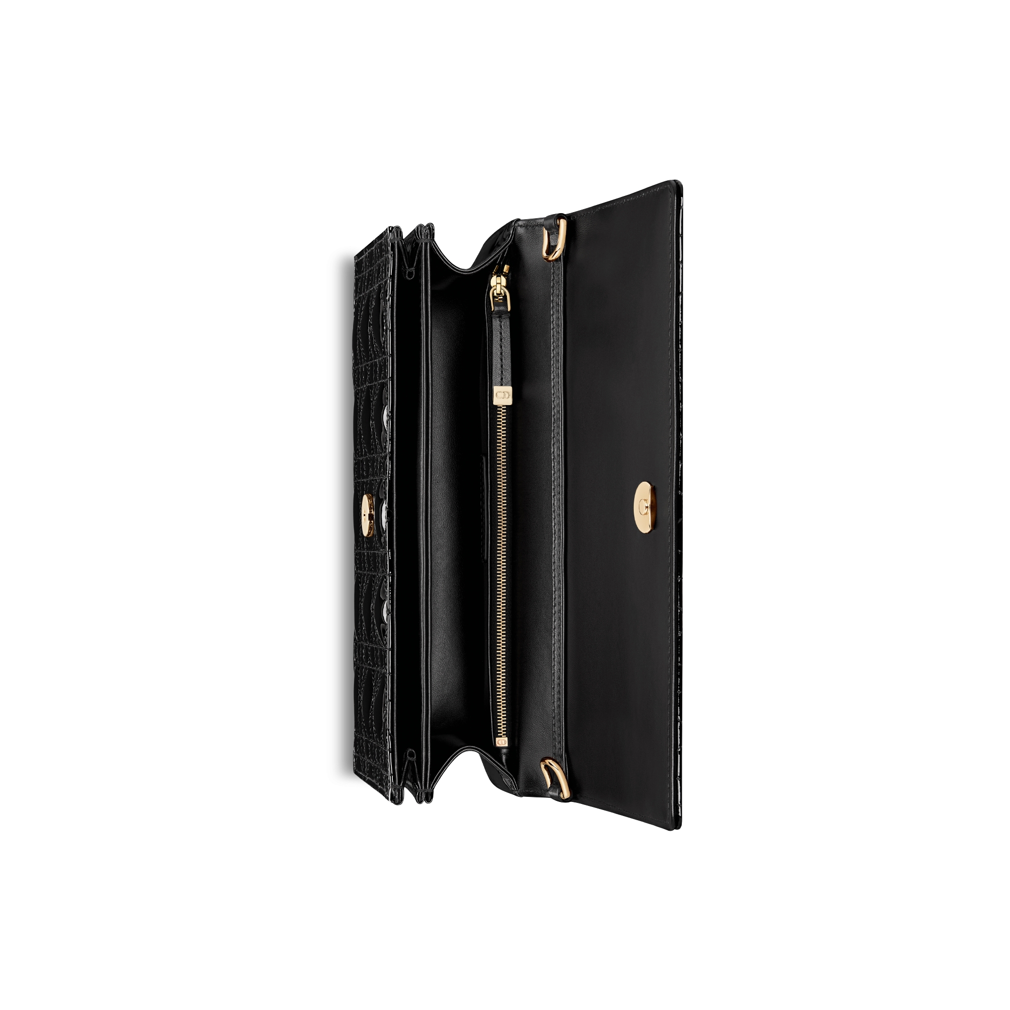 My Dior Top Handle 手袋 黑色漆皮牛皮革藤格纹 E06