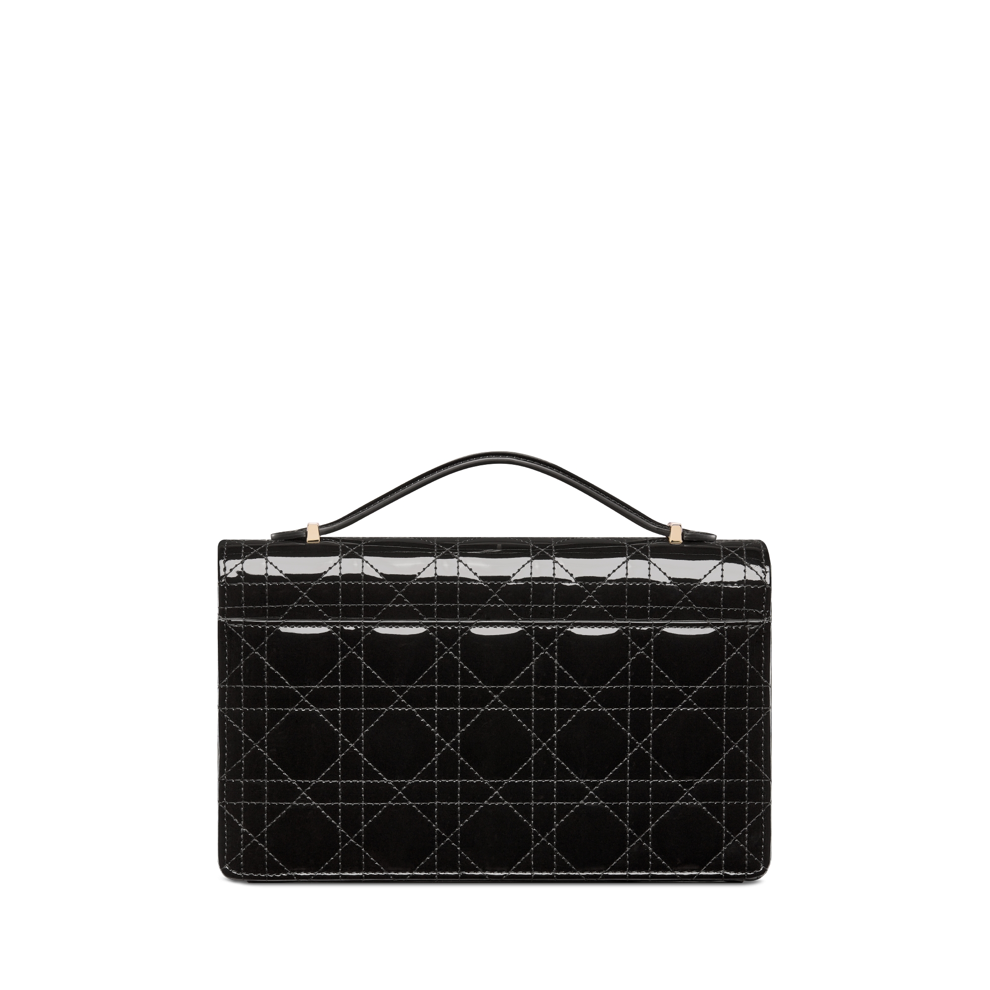 My Dior Top Handle 手袋 黑色漆皮牛皮革藤格纹 E08