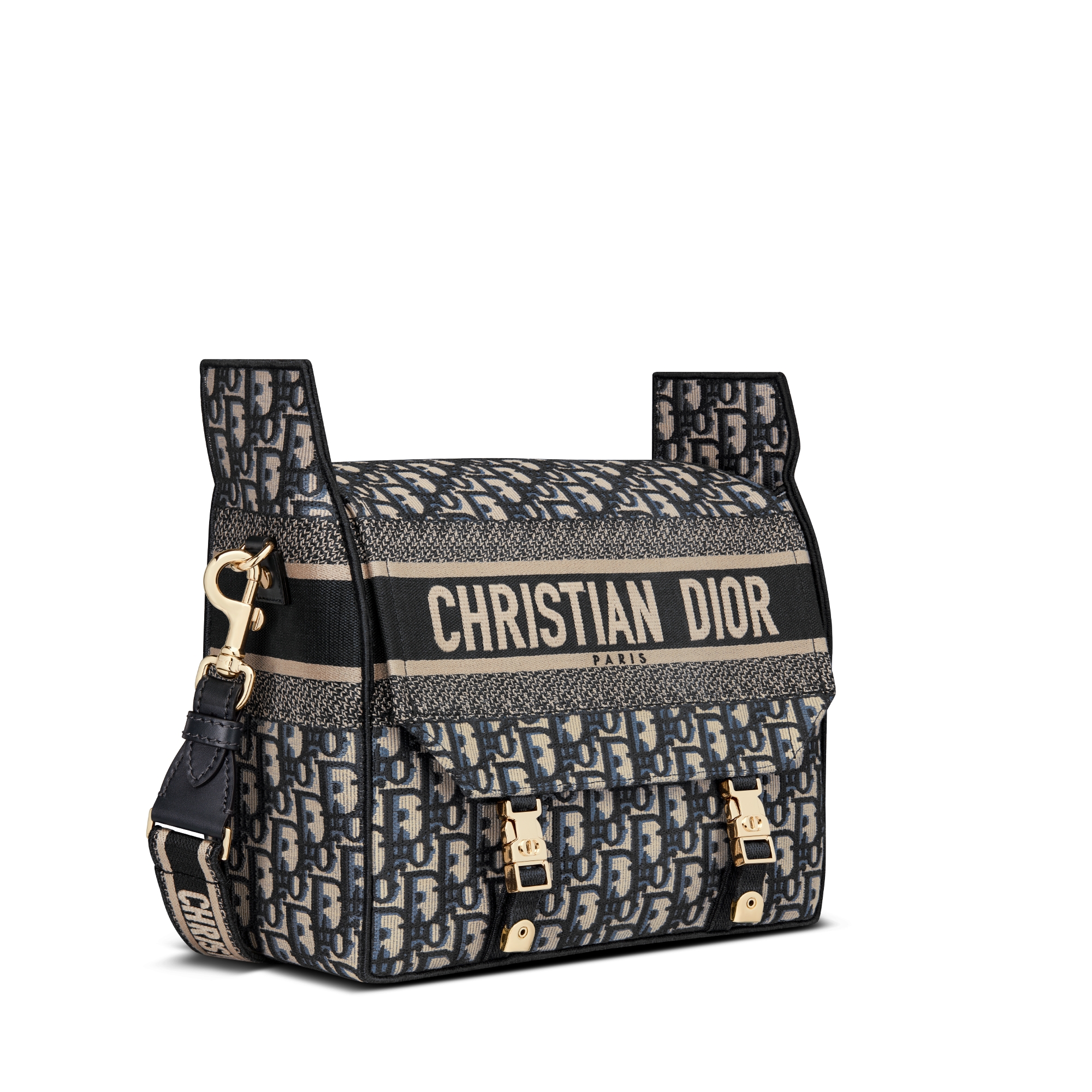 中号 Diorcamp 手袋 蓝色 Oblique 印花刺绣 E03