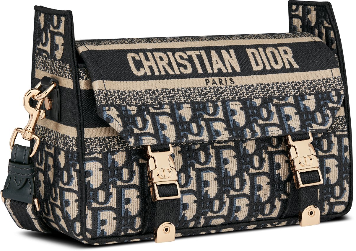 小号Diorcamp 手袋蓝色Oblique 印花刺绣| DIOR