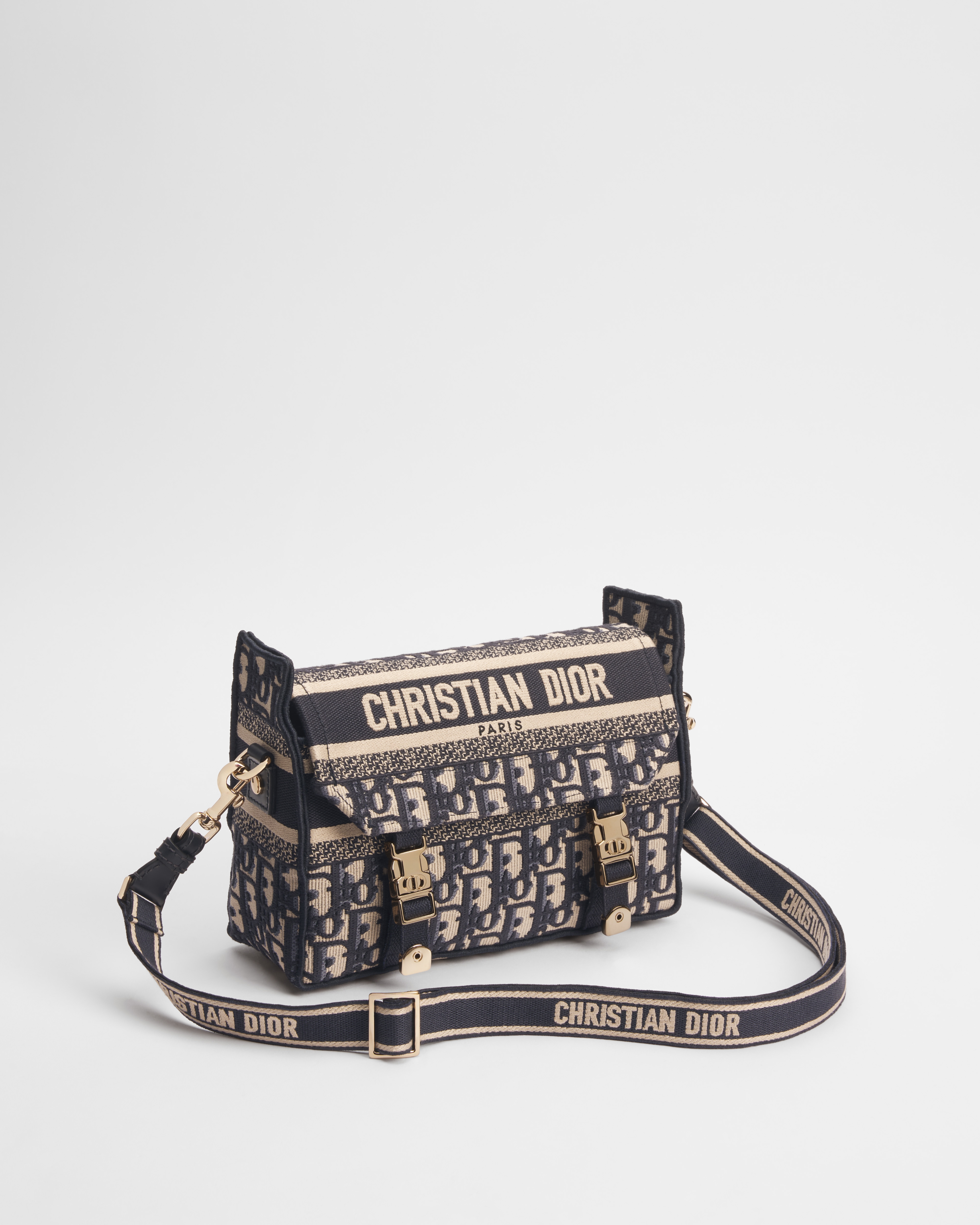 小号 Diorcamp 手袋 蓝色 Oblique 印花面料 E03