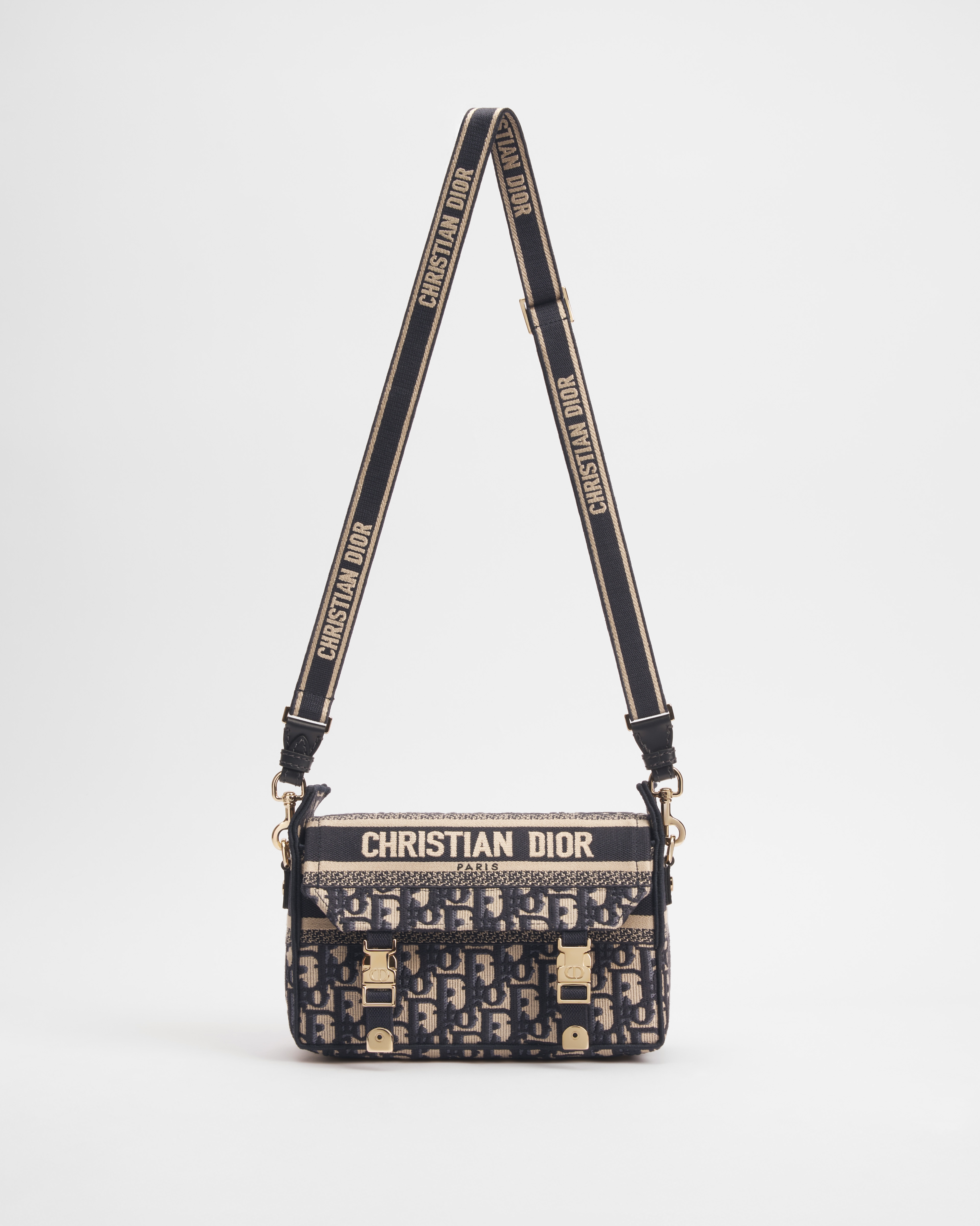 小号 Diorcamp 手袋 蓝色 Oblique 印花面料 E07