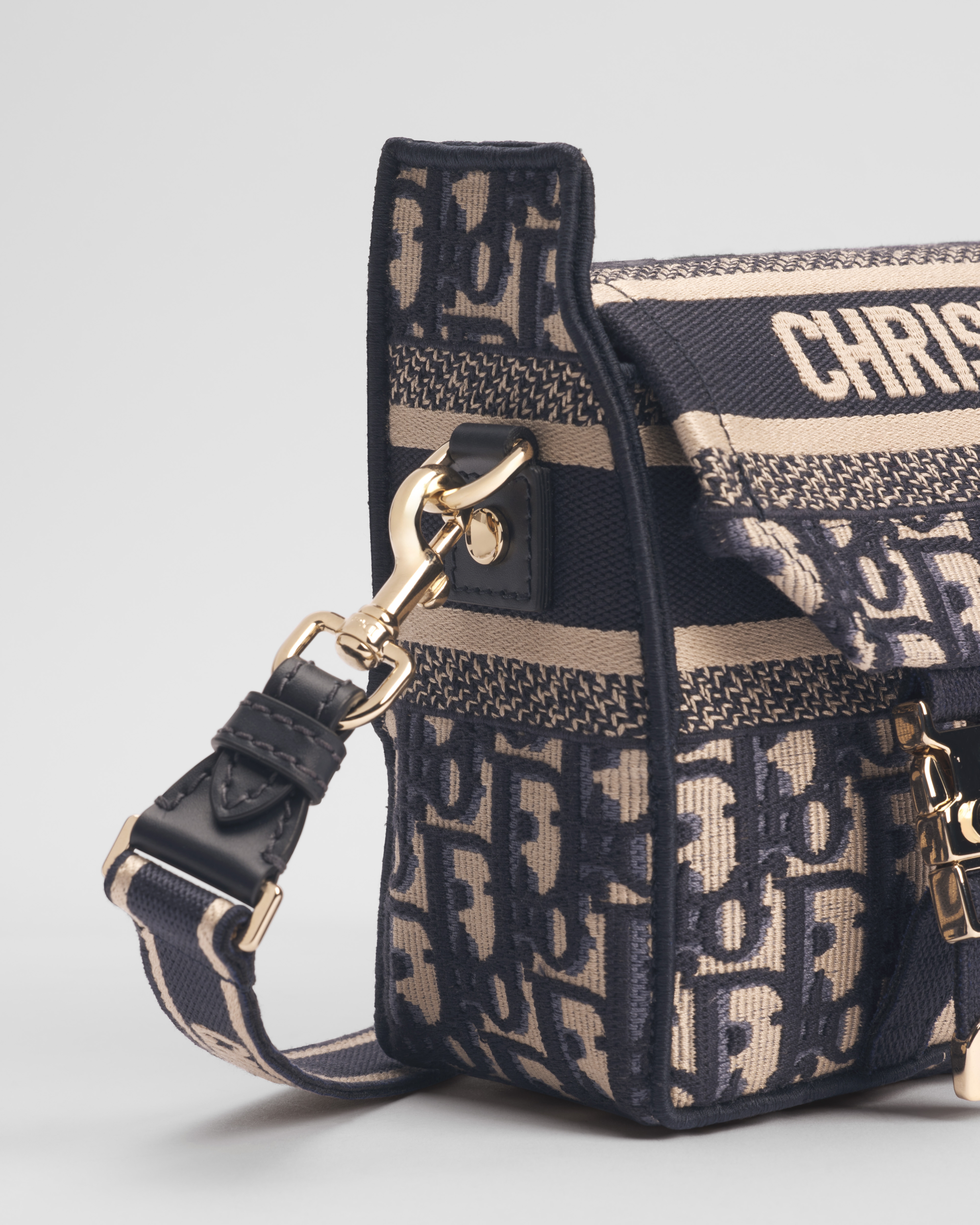 小号 Diorcamp 手袋 蓝色 Oblique 印花面料 E09