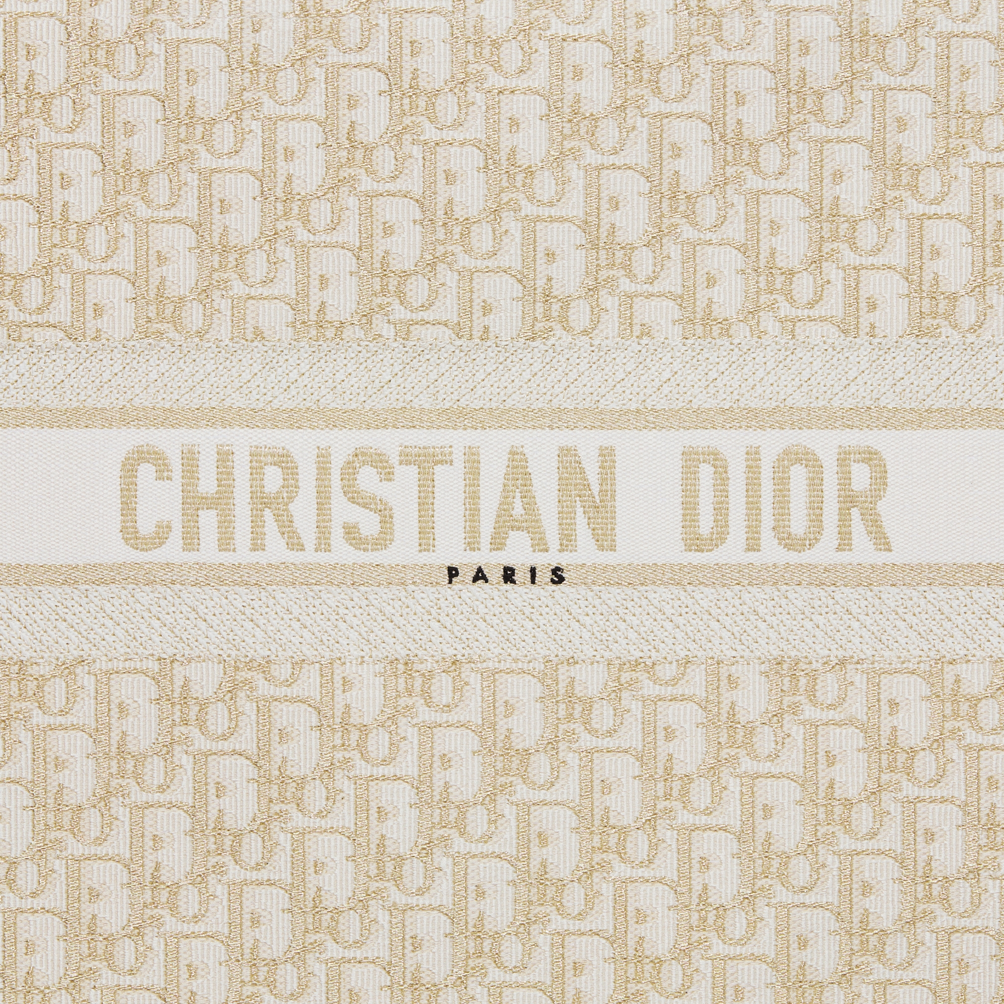 大号 Book Tote 手袋 白色和金色调 Oblique 印花刺绣（42 x 35 x 18.5 厘米） E09