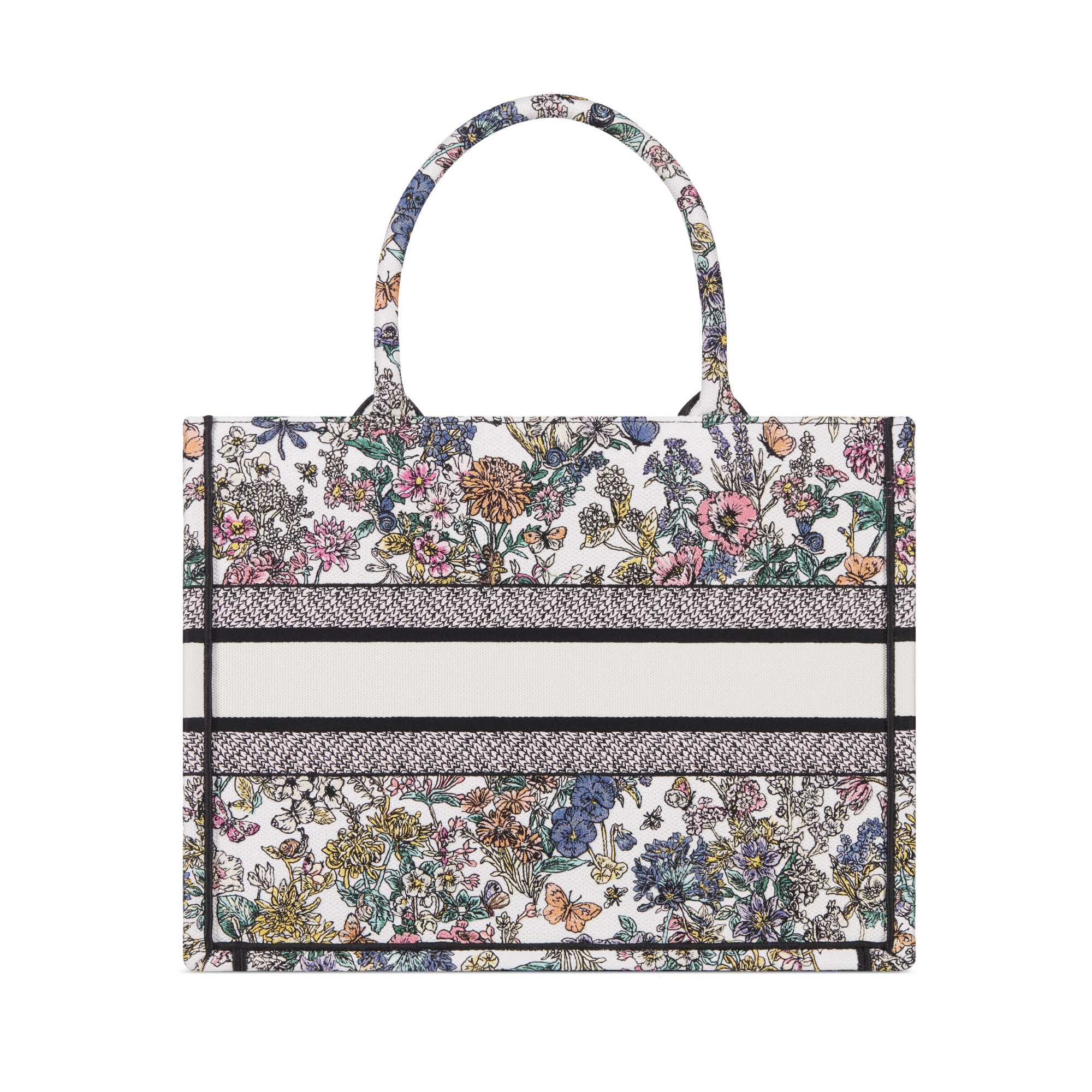 中号 Dior Lucky Book Tote 手袋 多色 Dior Flowers Calendar Allover 图案刺绣（36 x 27.5 x 16.5 厘米） E08
