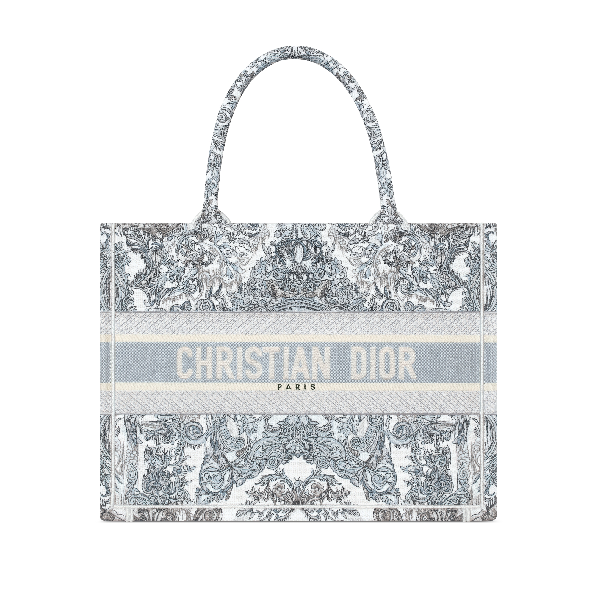 中号 Book Tote 手袋 蓝色 Dior Stella Baroque 图案刺绣（36 x 27.5 x 16.5 厘米） E01
