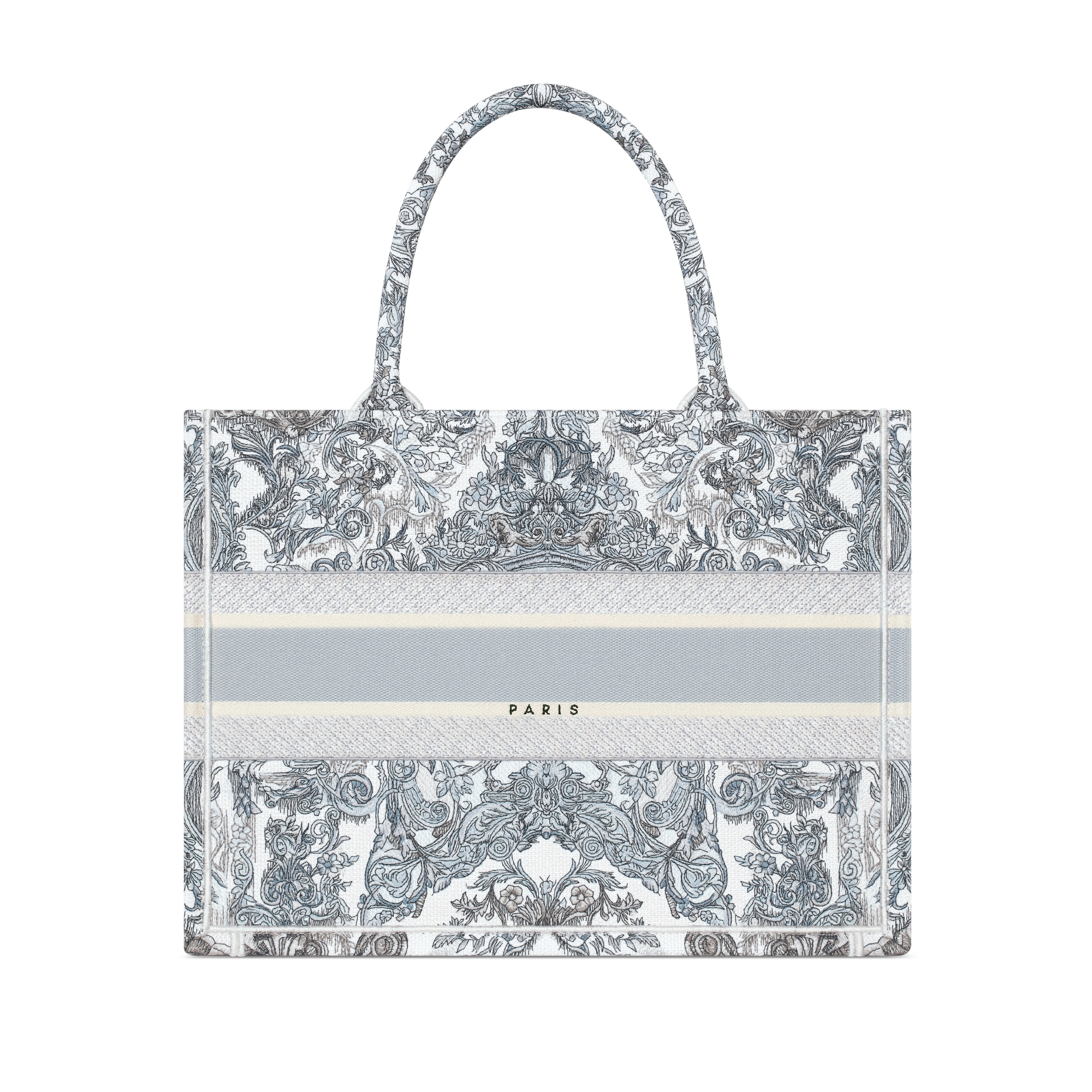 中号 Book Tote 手袋 蓝色 Dior Stella Baroque 图案刺绣（36 x 27.5 x 16.5 厘米） E08