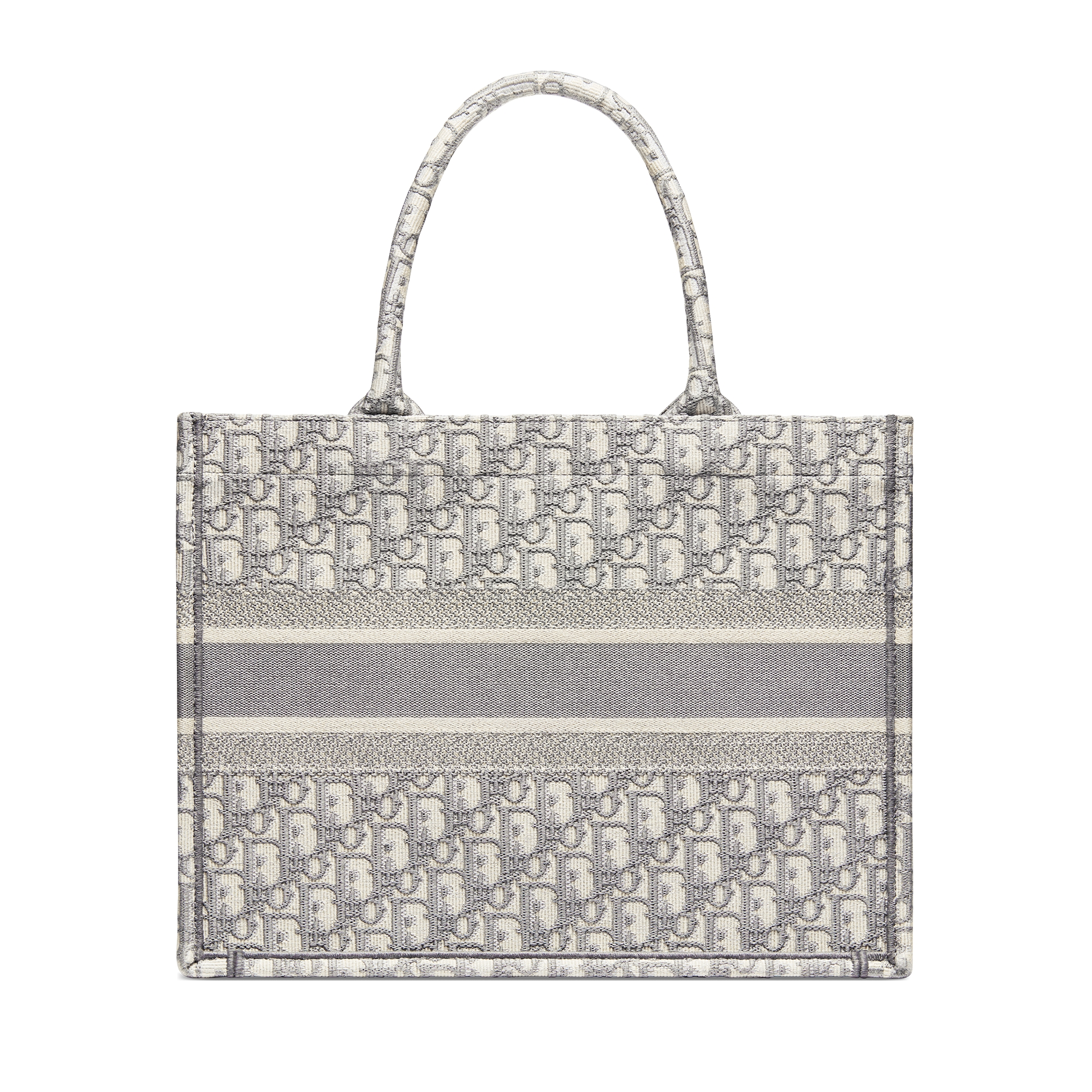 中号 Book Tote 手袋 米白色和灰色 Oblique 印花刺绣 (36 x 27.5 x 16.5 厘米) E08