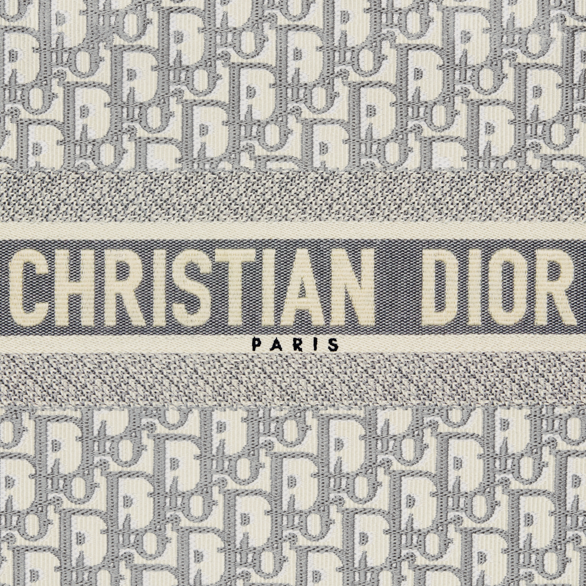 中号 Book Tote 手袋 米白色和灰色 Oblique 印花刺绣 (36 x 27.5 x 16.5 厘米) E09