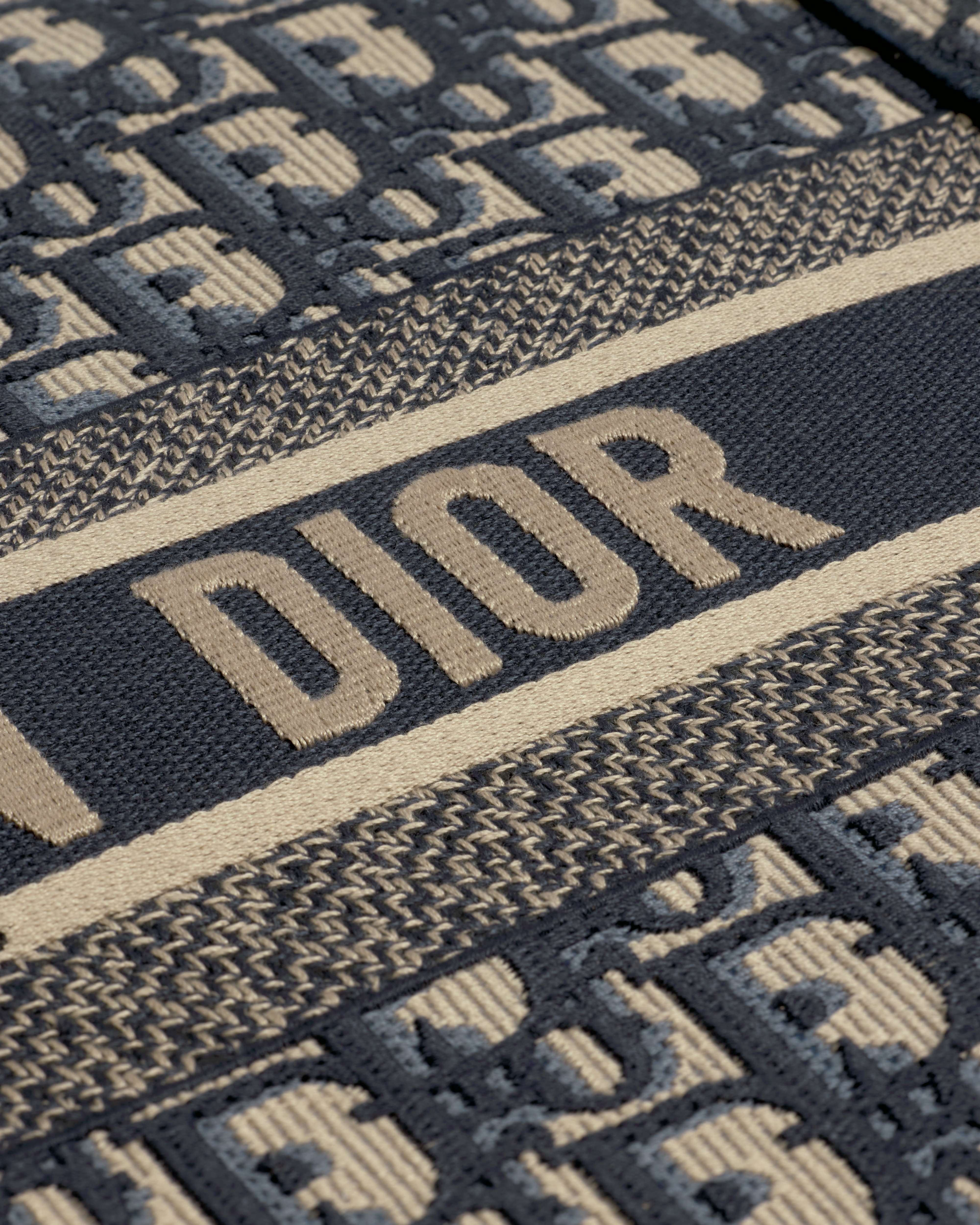 中号 Book Tote 手袋 米白色和蓝色 Oblique 印花面料（36 x 27.5 x 16.5 厘米） E09