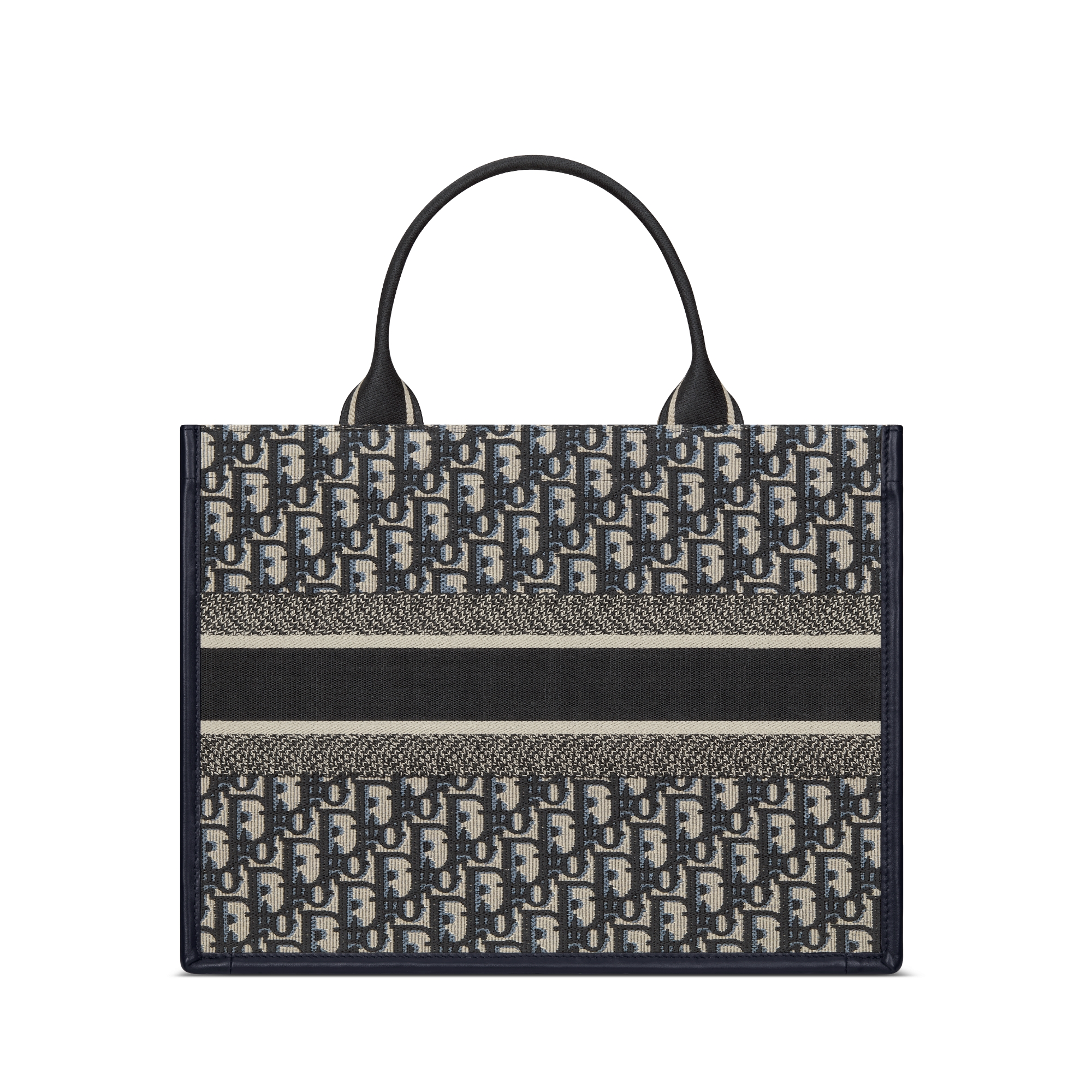 中号 Book Tote 手袋 蓝色 Oblique 印花面料和牛皮革（36.5 x 28 x 16.5 厘米） E08