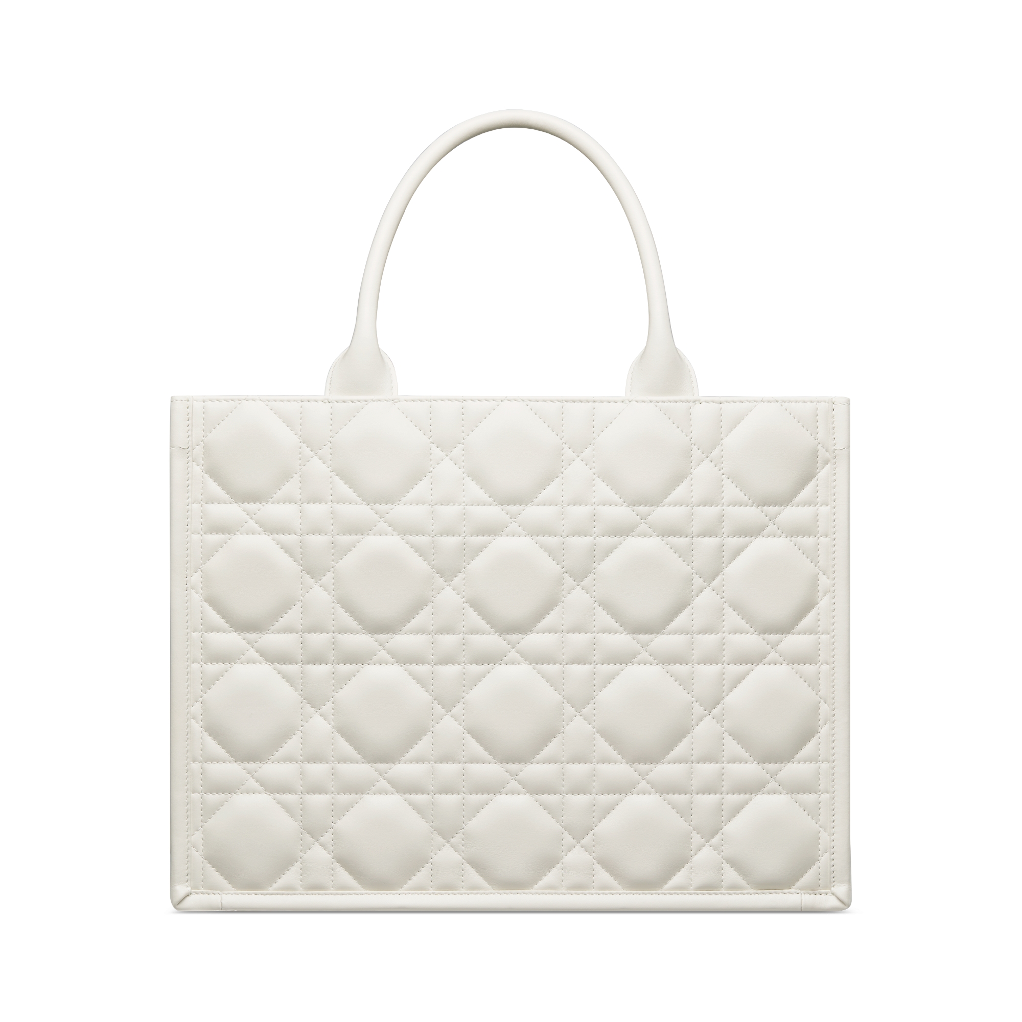 中号 Book Tote 手袋 奶白色牛皮革超大藤格纹（36.5 x 28 x 16.5 厘米） E08