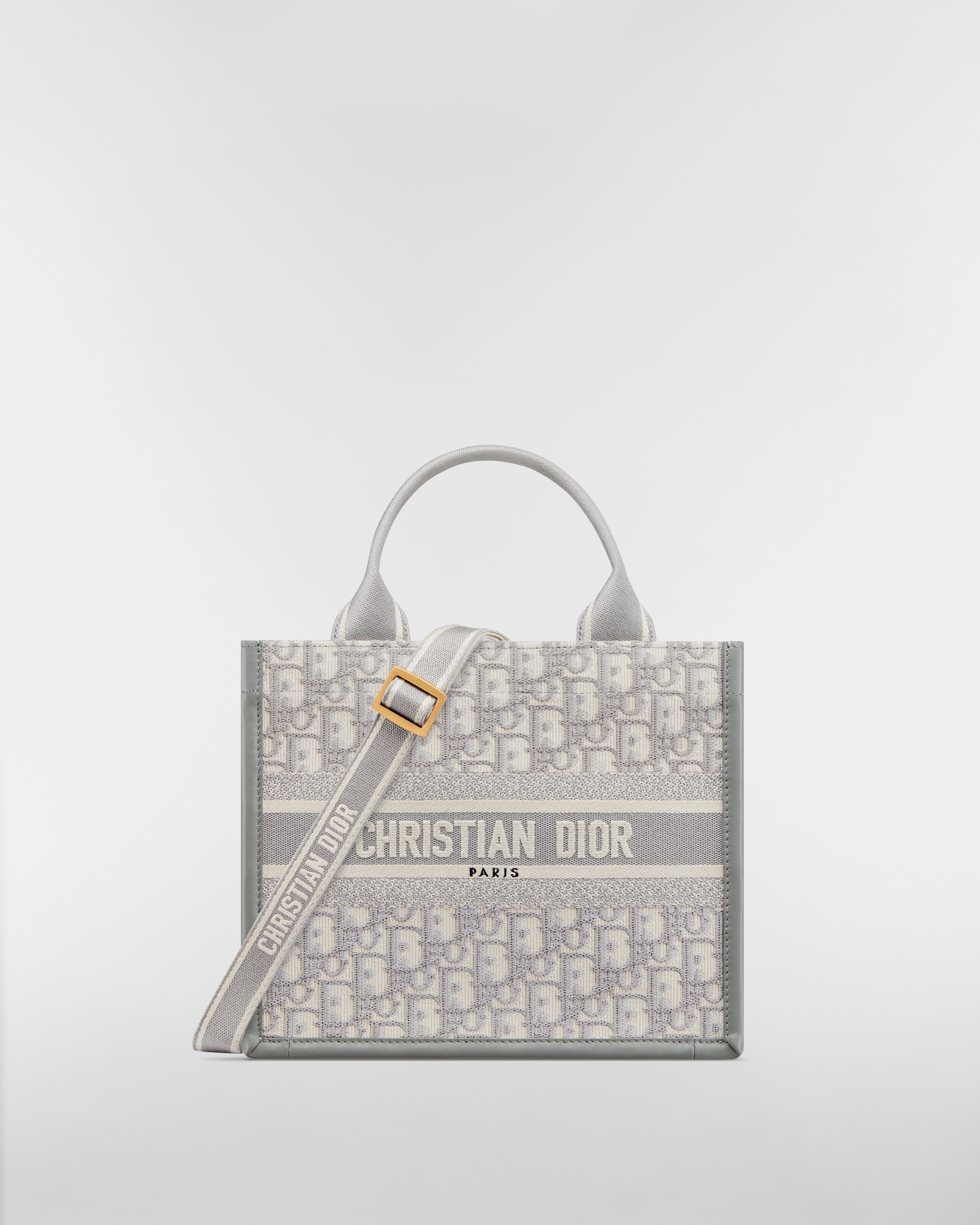 小号 Book Tote 手袋 灰色 Oblique 印花和牛皮革 (26.5 x 22 x 14 厘米) E01