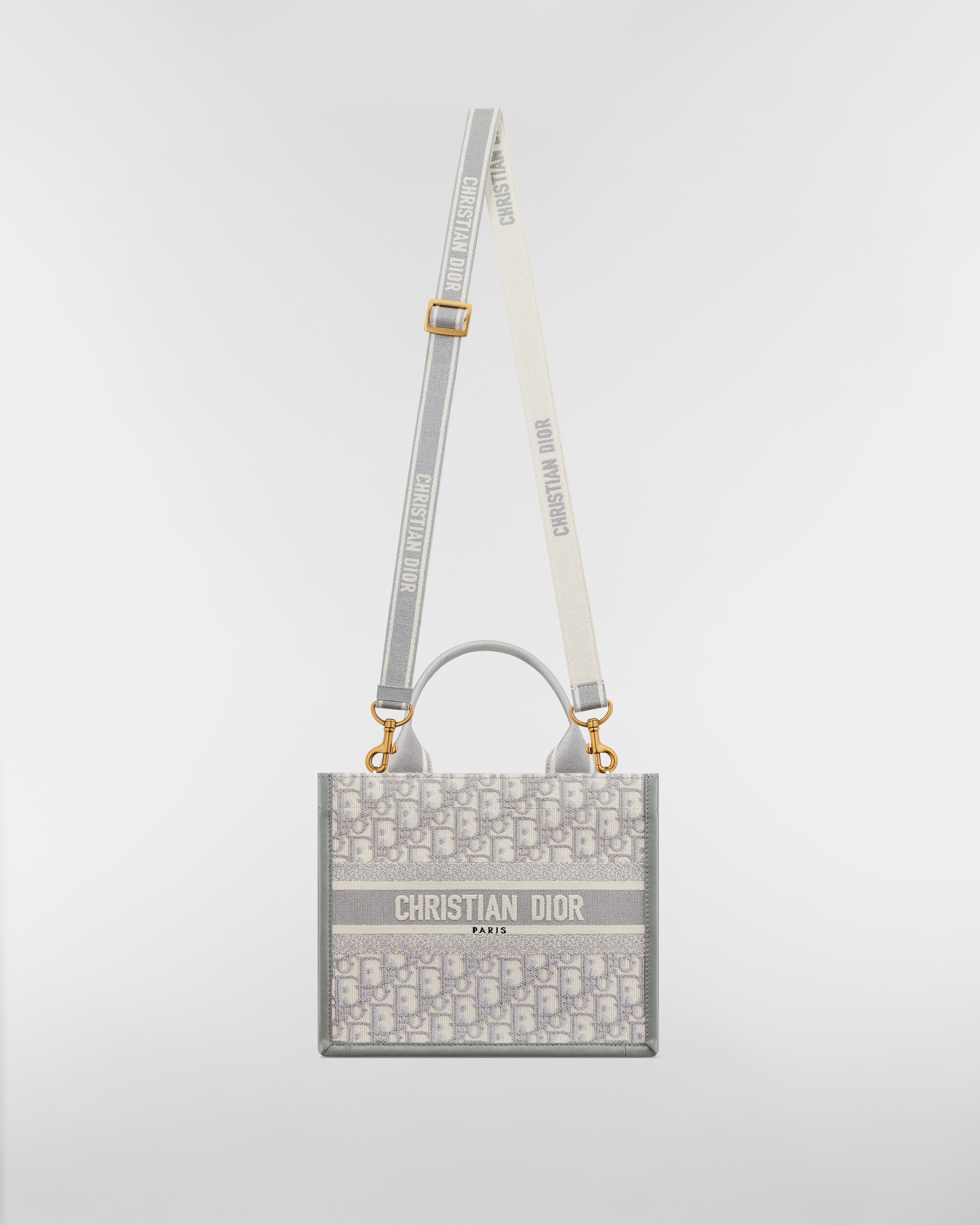 小号 Book Tote 手袋 灰色 Oblique 印花和牛皮革 (26.5 x 22 x 14 厘米) E07