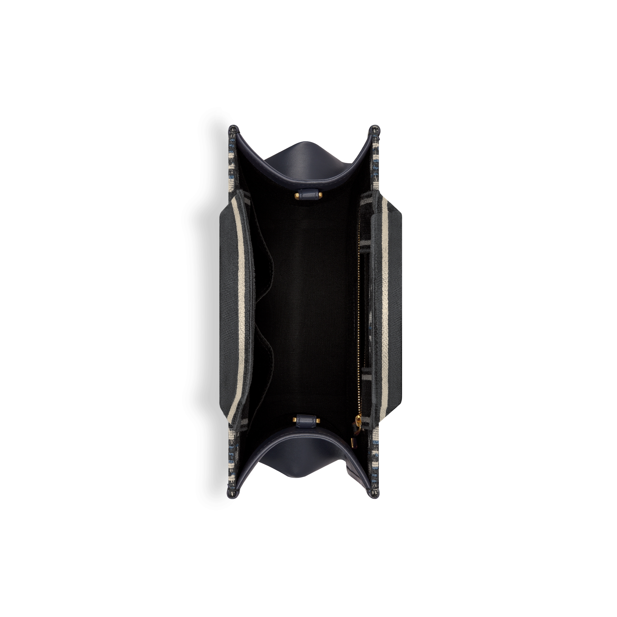 小号 Book Tote 手袋 蓝色 Oblique 印花面料和牛皮革（26.5 x 22 x 14 厘米） E06